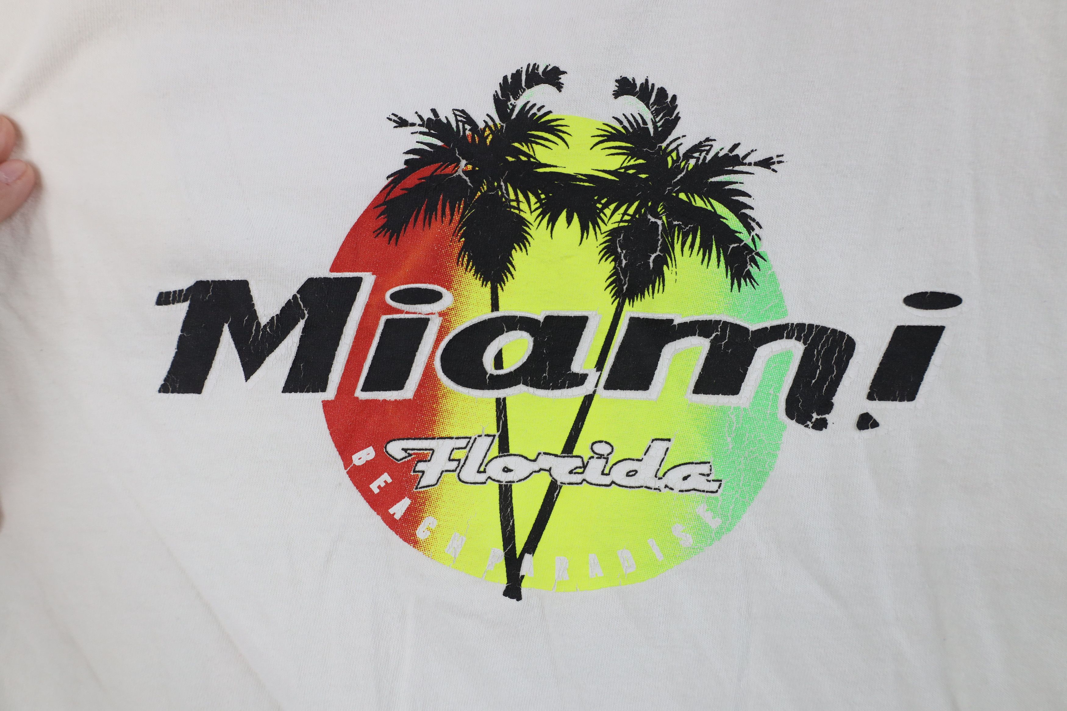 Vintage Vintage 90s Y2K Streetwear Spell Out Miami Florida T-Shirt Size US L / EU 52-54 / 3 - 4 Thumbnail