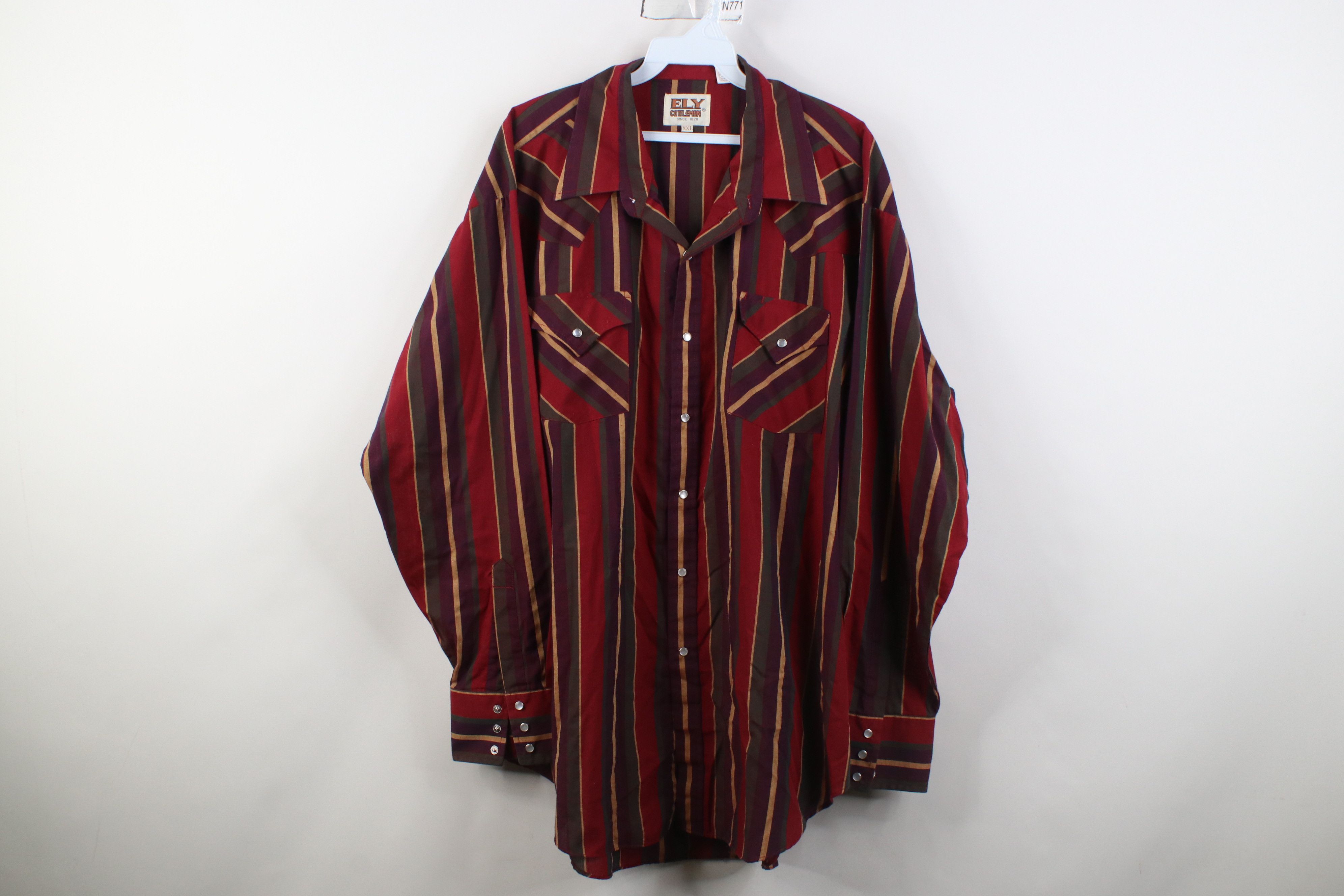Vintage Vintage 90s Streetwear Cowboy Striped Snap Button Shirt Size US XXL / EU 58 / 5 - 1 Thumbnail