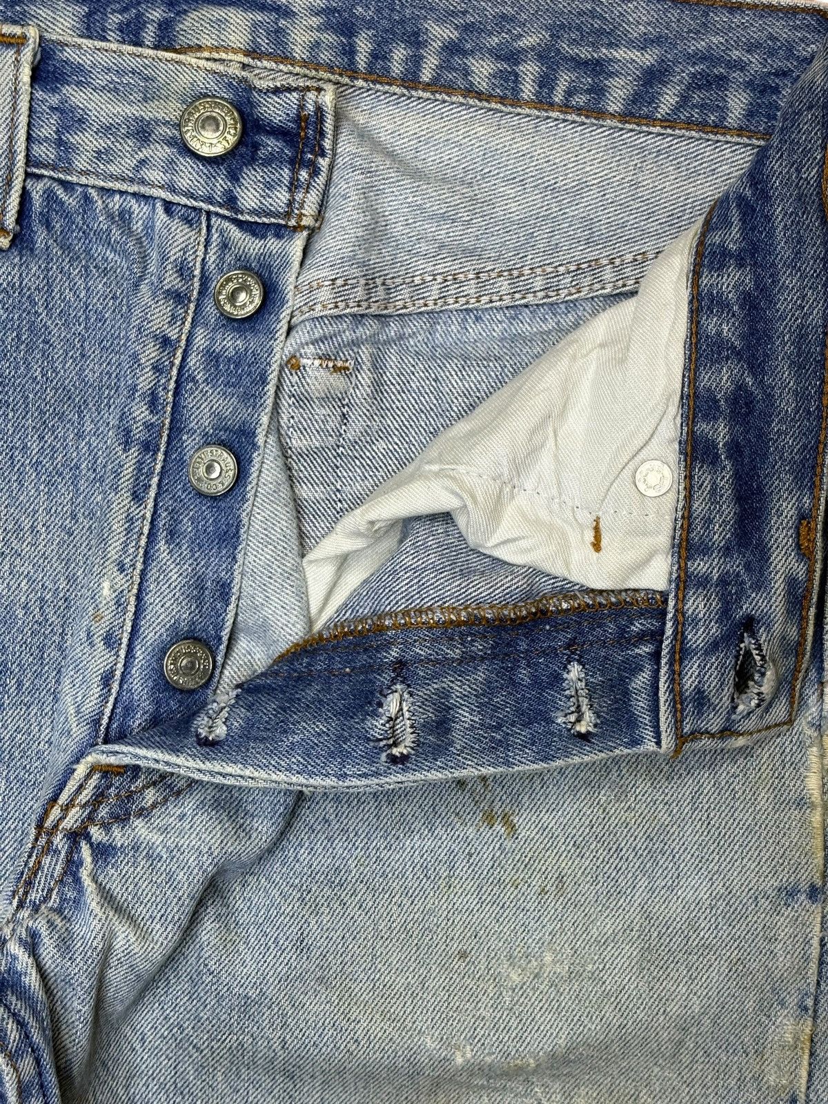Levi's × Levi's Vintage Clothing Vintage 80s Levis 501 Mud Wash Distressed Jeans Size US 27 - 3 Thumbnail