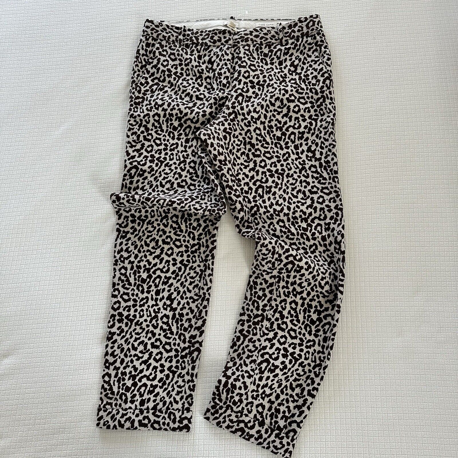 J.Crew J Crew Cafe Capri Leopard Print 100% Linen Pants Size 8 NWOT Size 30" / US 8 / IT 44 - 2 Thumbnail