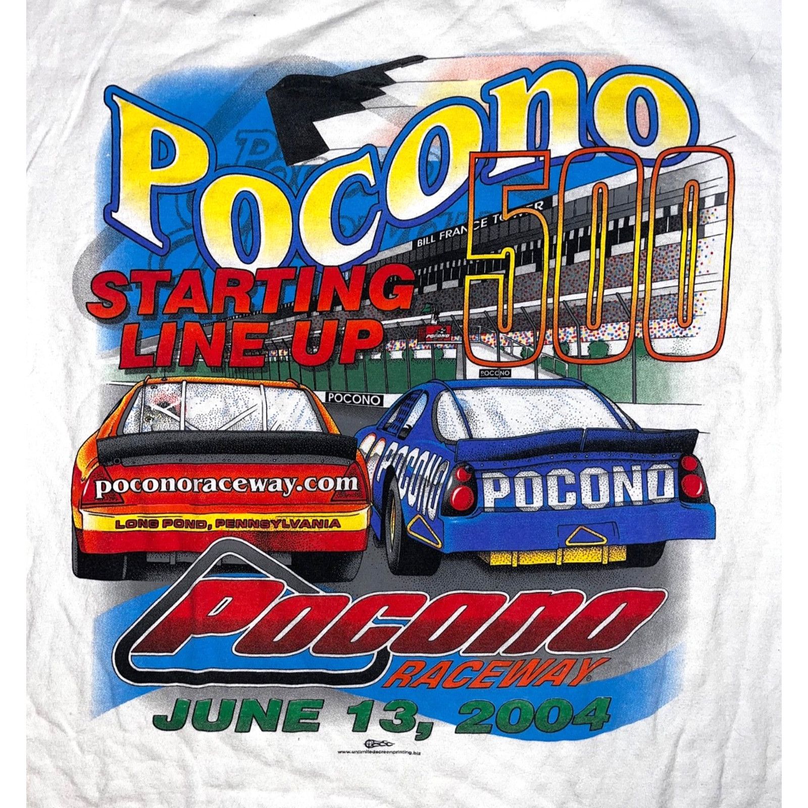 Anvil Nascar 2004 Pocono 500 Raceway Starting Line Up Tshirt Sz. L Size US L / EU 52-54 / 3 - 4 Thumbnail