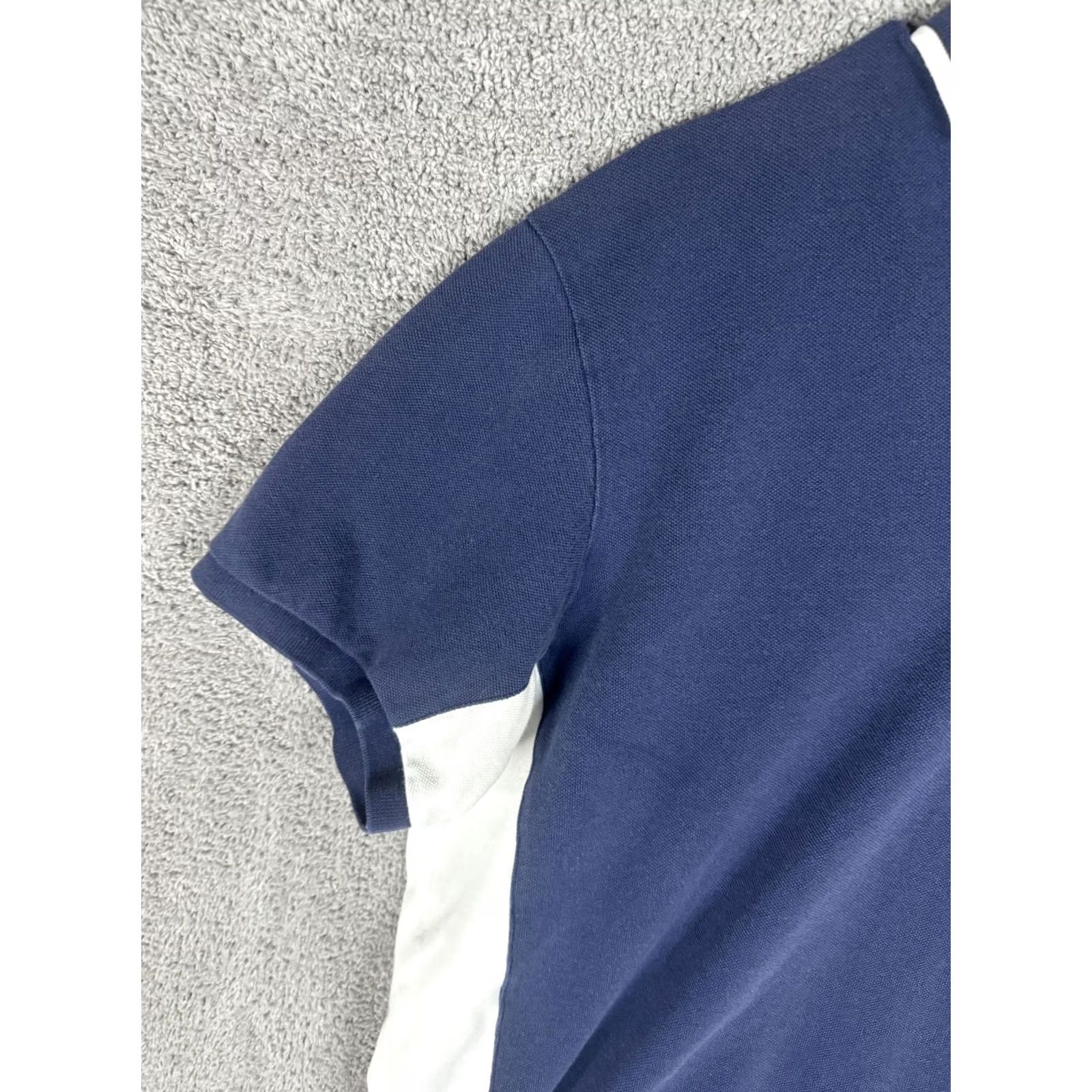 Polo Ralph Lauren VINTAGE Polo Ralph Lauren Polo Shirt Mens XL Navy White Custom Fit Red Stripes Short Slv Size US XL / EU 56 / 4 - 2 Thumbnail