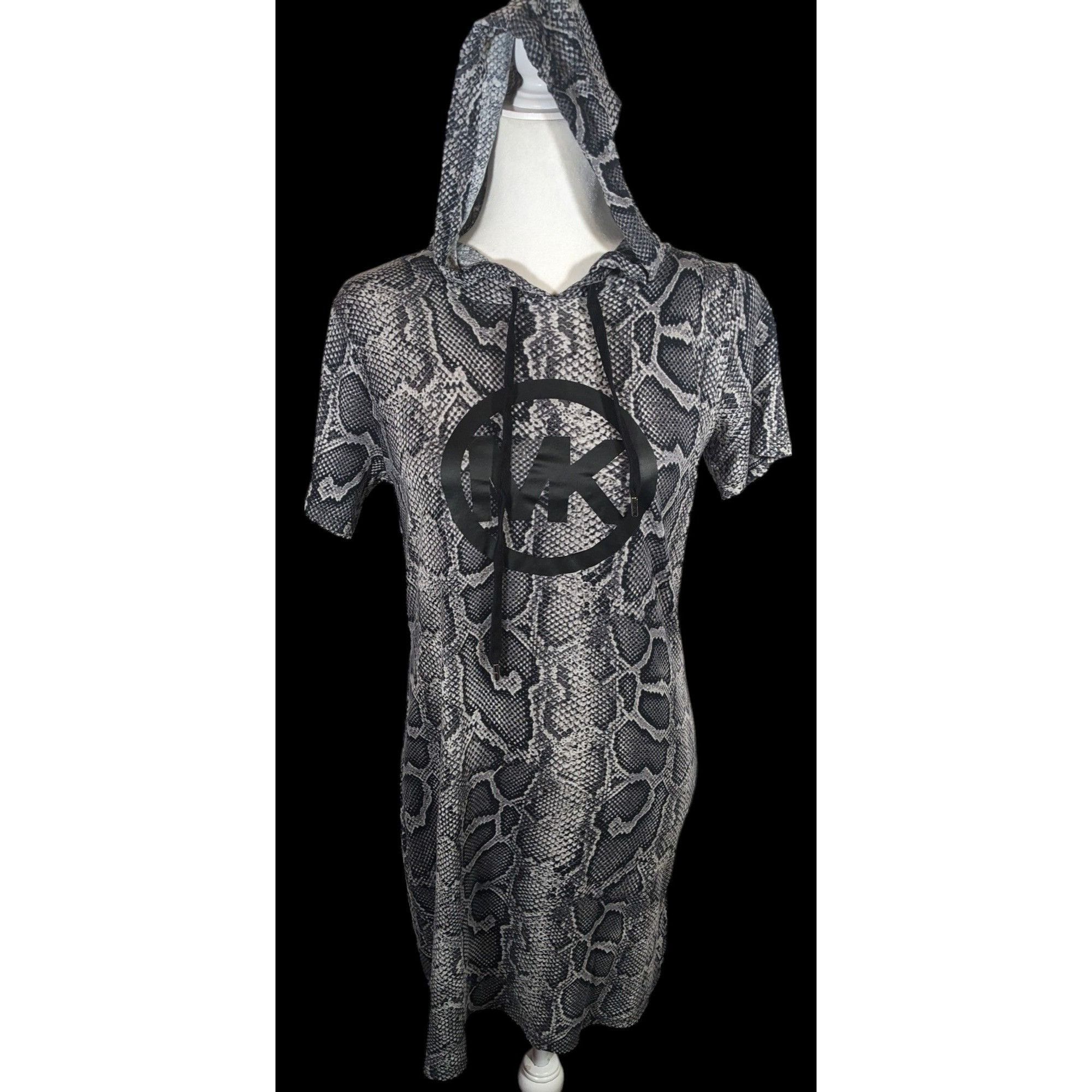Michael Kors Michael Kors Snake Skin Print Hooded Lounge Dress Size S / US 4 / IT 40 - 1 Thumbnail