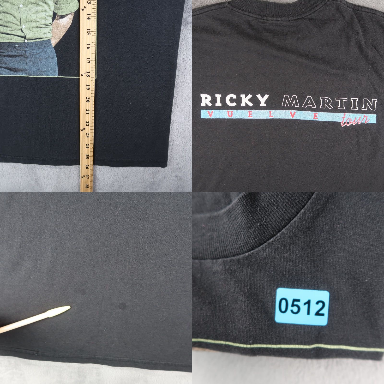 Hanes VINTAGE Hanes T-Shirt Men Black Ricky Martin Vuelive Tour Graphic Print Short Sleeve Crew Neck L Size US L / EU 52-54 / 3 - 8 Thumbnail