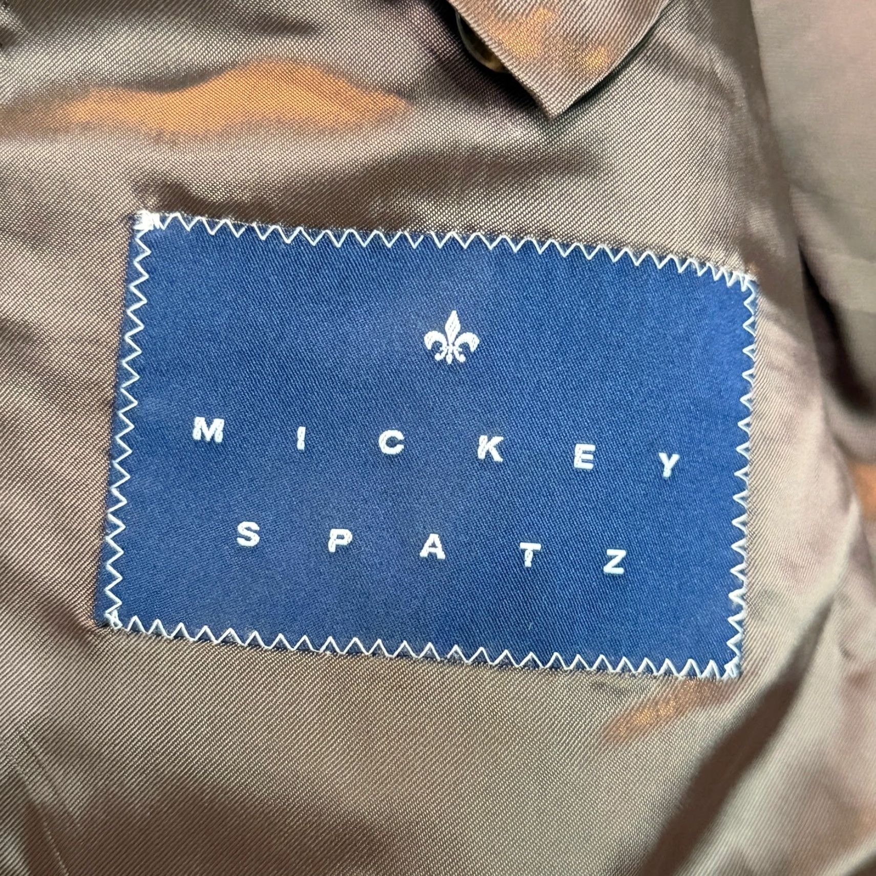 Vintage VINTAGE Mickey Spatz Blazer Mens M Tweed Brown Mid-Length Button Collar Spread Classic 90s Jacket Coat City Casual Travel] Size 40R - 6 Thumbnail