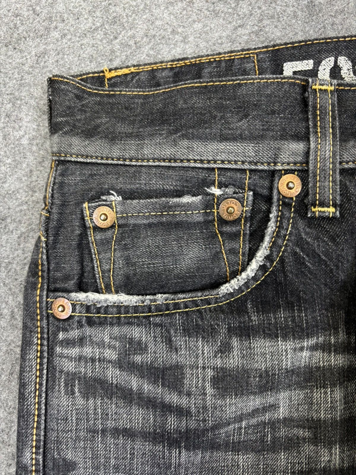 Edwin 💥Flare💥Archival Edwin 503 Chaos Fades Black Denim K15 Size US 31 - 7 Thumbnail