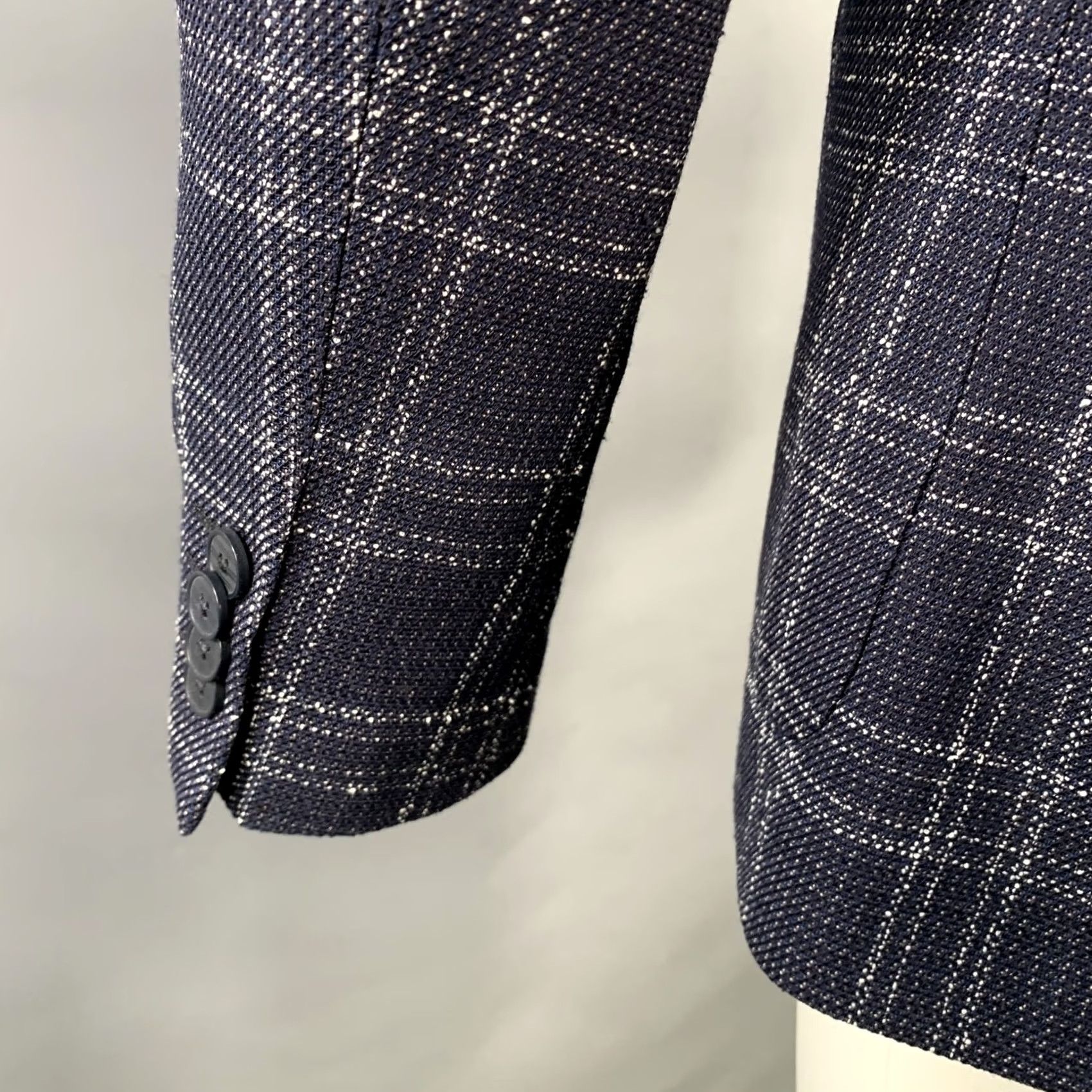 Hugo Boss HUGO BOSS Sport Coat Navy White Plaid Virgin Wool Blend Size 40 Mens Size US XXS / EU 40 - 5 Thumbnail