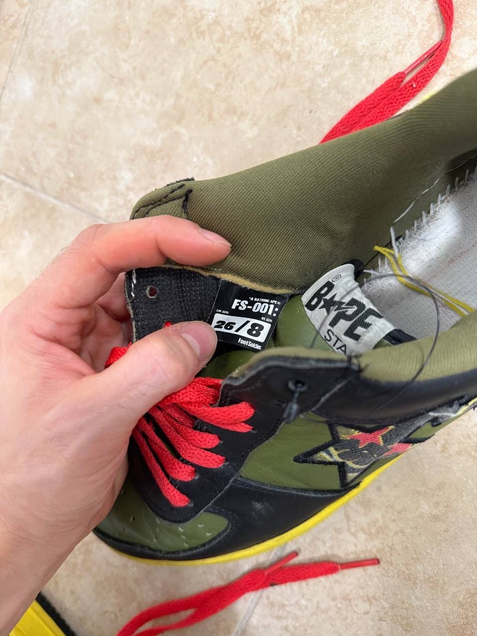 Bape × Kaws A Bathing Ape Bape Sta Low KAWS Black Olive Green rare 8 us Size US 8 / EU 41 - 7 Thumbnail