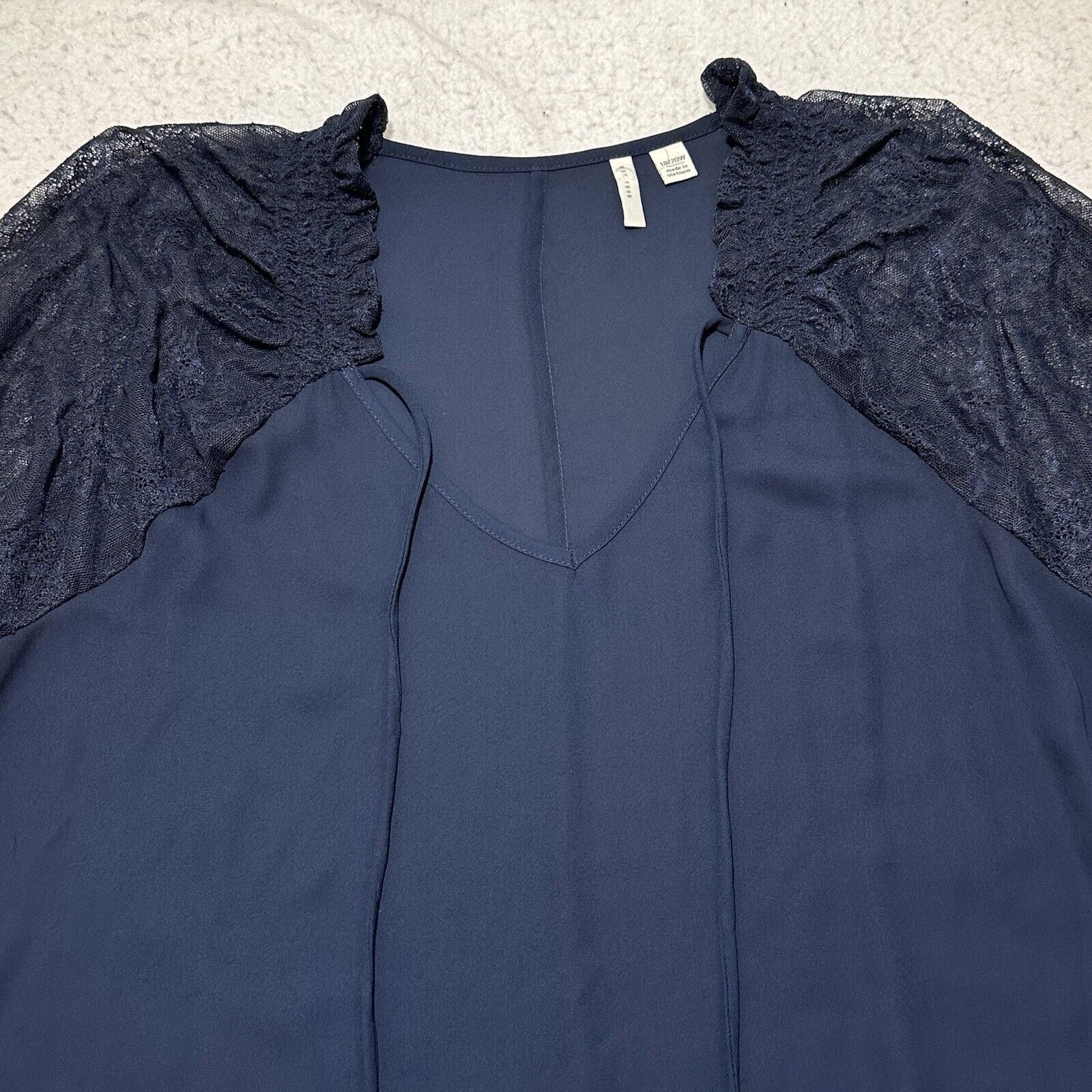 Other Est 1946 18/20W Navy Blue V-Neck Lightweight Blouse Top Size XXL / US 16-18 / IT 52-54 - 2 Thumbnail