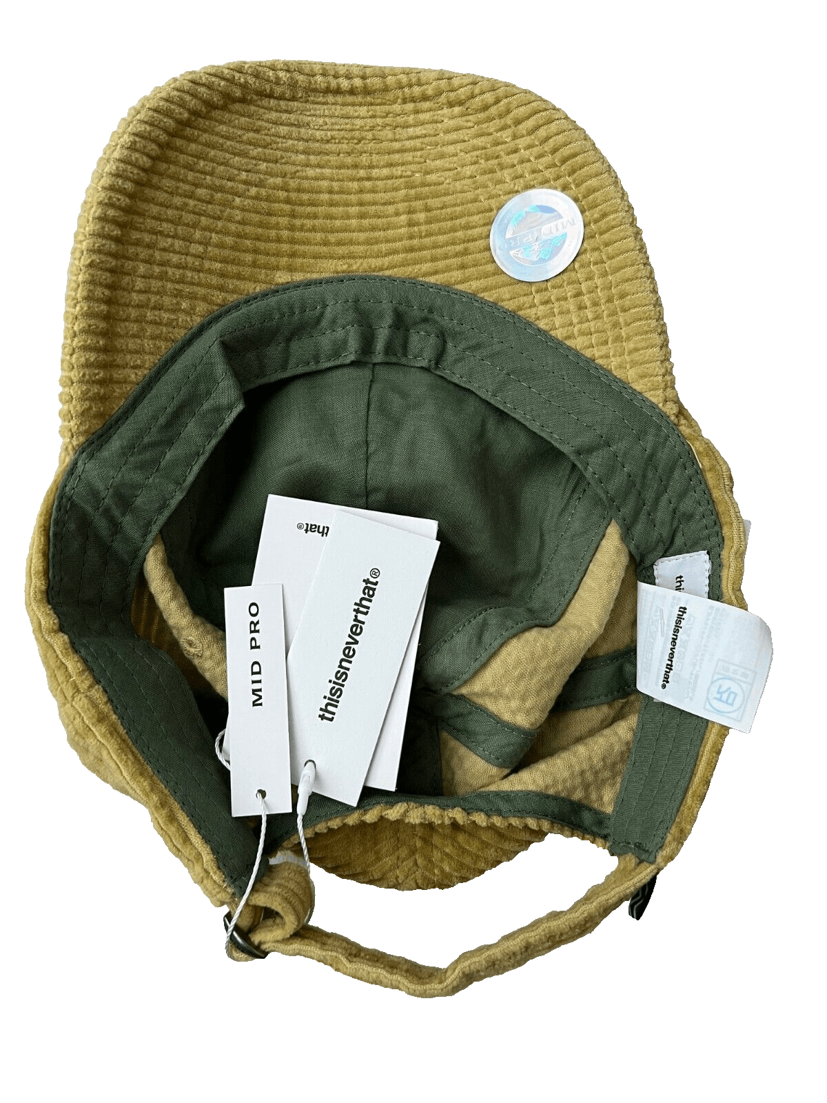 thisisneverthat Thisisneverthat Wide Wall Corduroy Hat Cap Yellow Size ONE SIZE - 5 Thumbnail