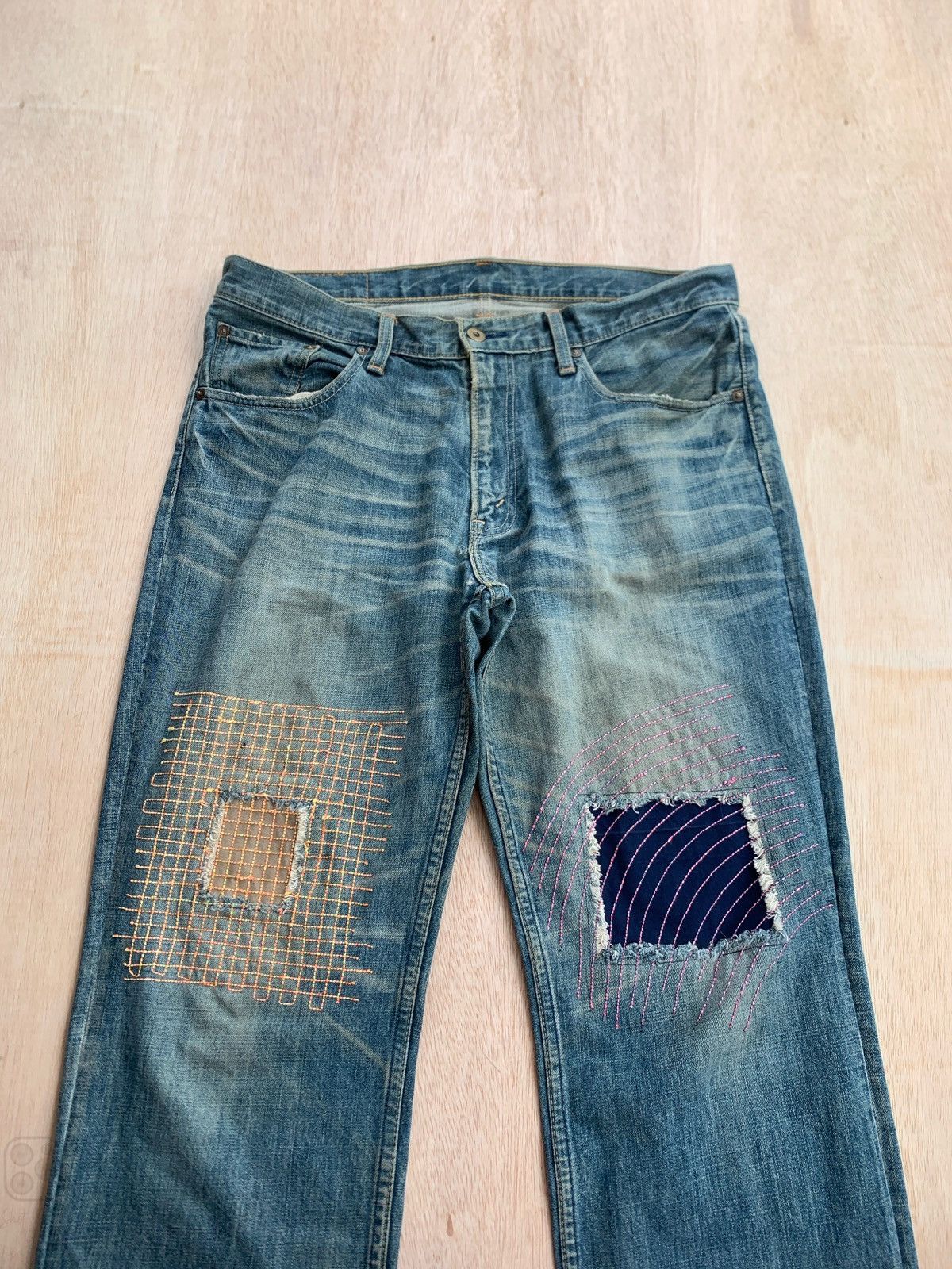 Japanese Brand × Levi's Vintage Levis Patchwork kapital Style Denim Jeans Size US 36 / EU 52 - 2 Thumbnail
