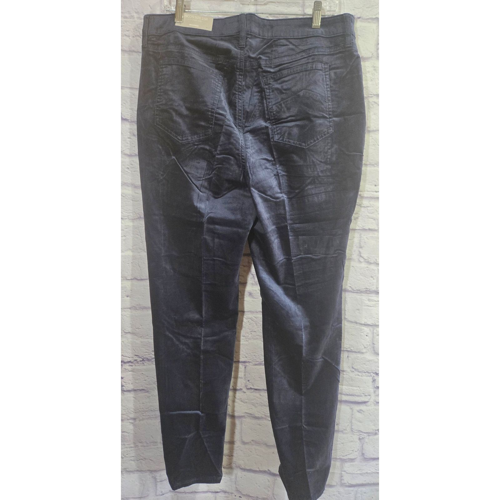 Chicos Chico's Blue Velvet Fly Front Jegging Jeans 2.5R 14R NWTS Size 36" / US 14 / IT 50 - 2 Thumbnail