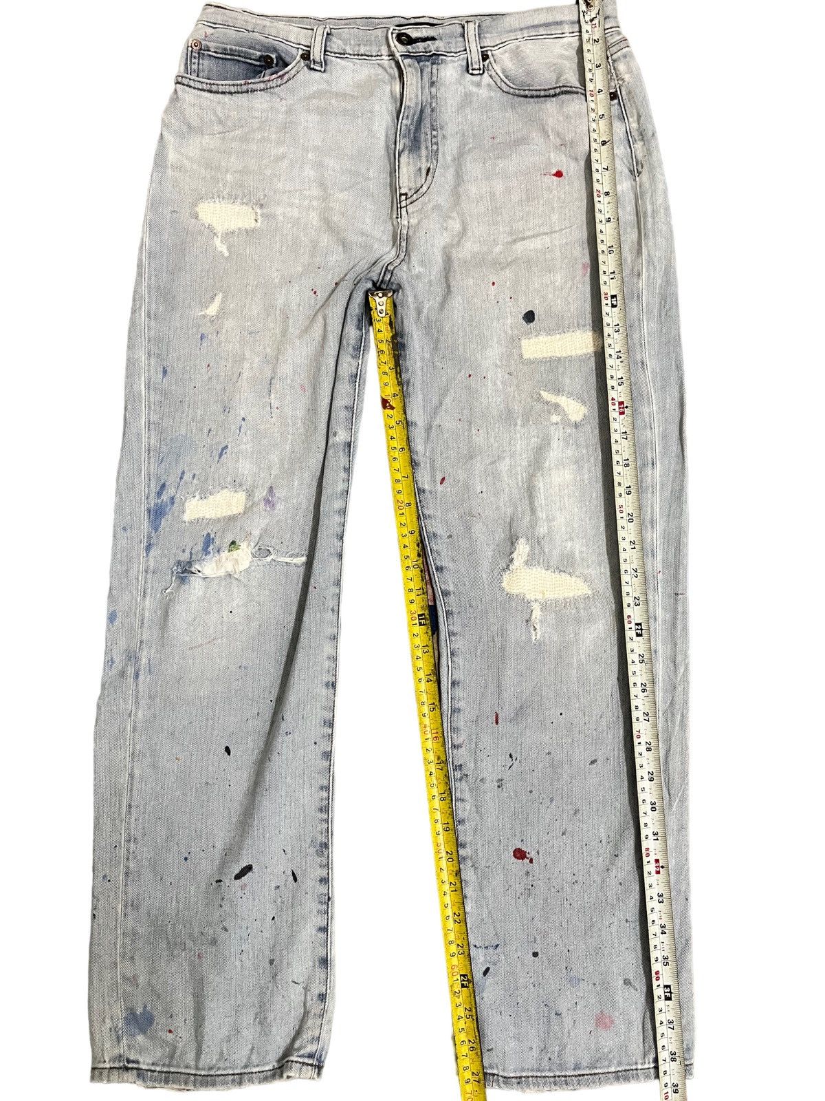 Japanese Brand × Jun Takahashi × Uniqlo Vintage Japanese Uniqlo Distressed Paint Artwork Style Denim Size US 32 / EU 48 - 11 Thumbnail