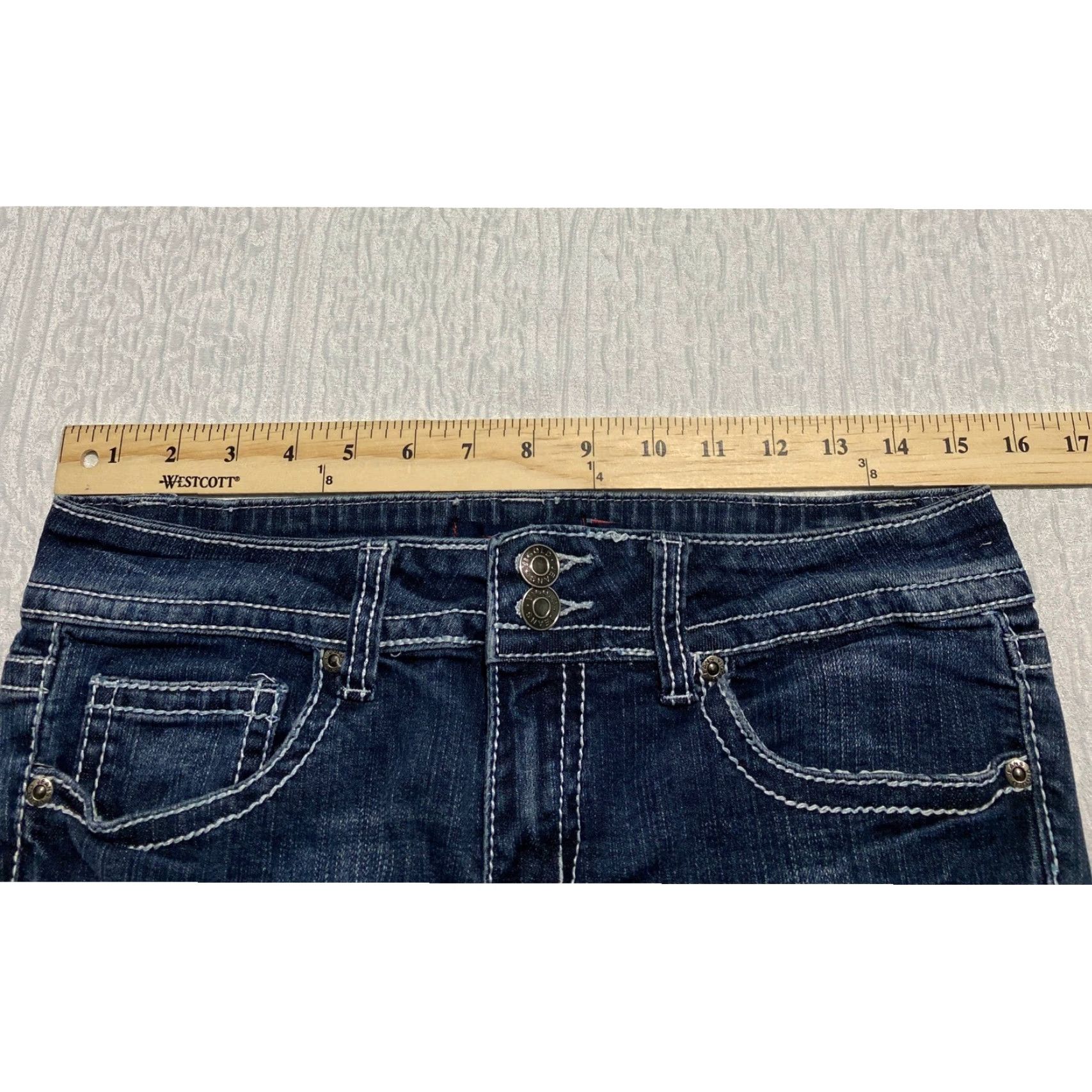 Denime VIGOLD Jeans 9 Women's Skinny Denim Dark Wash 5-Pocket Pockets White Stitch 30x30 Size 30" / US 8 / IT 44 - 7 Thumbnail