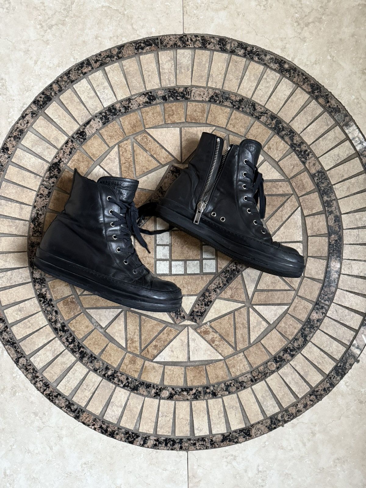 Rick Owens SS09 “Crust” Leather Staple Ramones Size US 10 / EU 43 - 2 Thumbnail