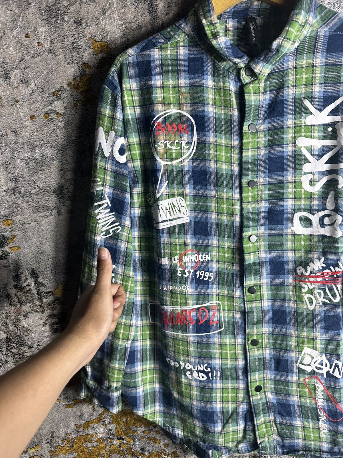 20471120 × Beauty Beast × Japanese Brand SICK BOOM JAPANESE POEM SHIRT PLAID IFSIXWASNINE LGB STYLE Size US L / EU 52-54 / 3 - 7 Thumbnail