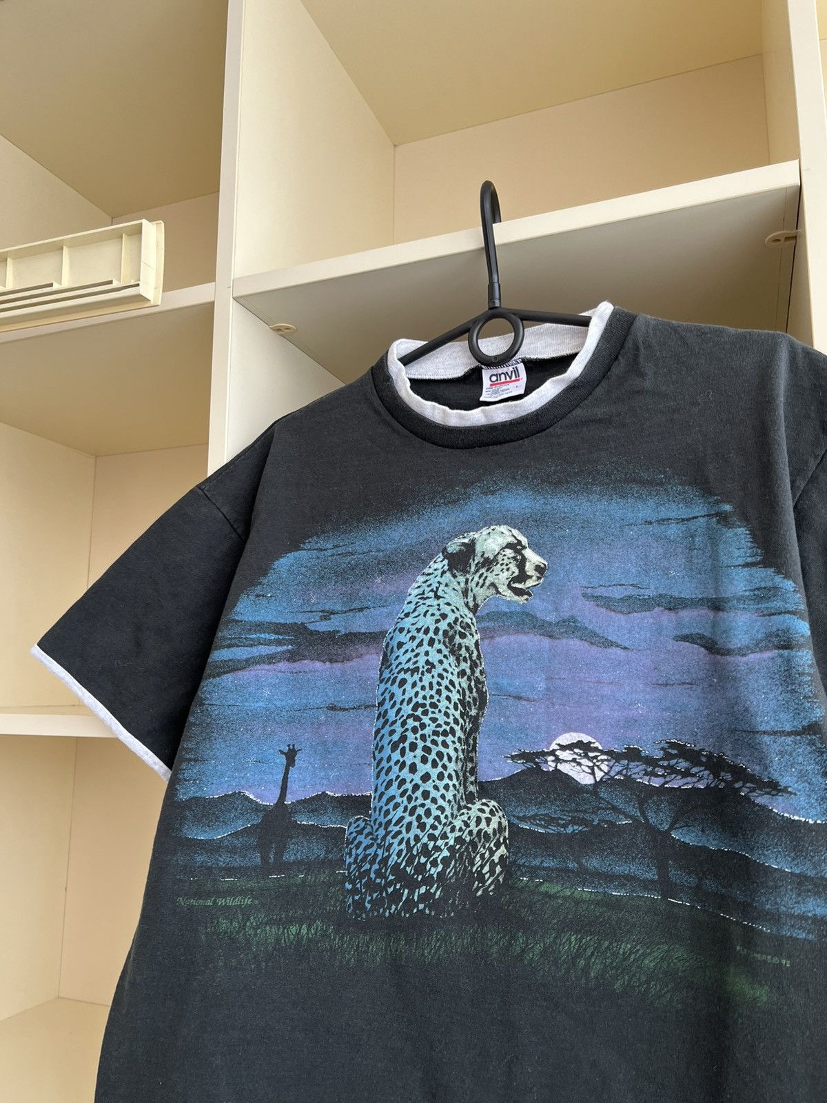 Anvil Vintage 90s Anvil Cheetah T-Shirt Made in USA Safari Nature Size US L / EU 52-54 / 3 - 5 Thumbnail