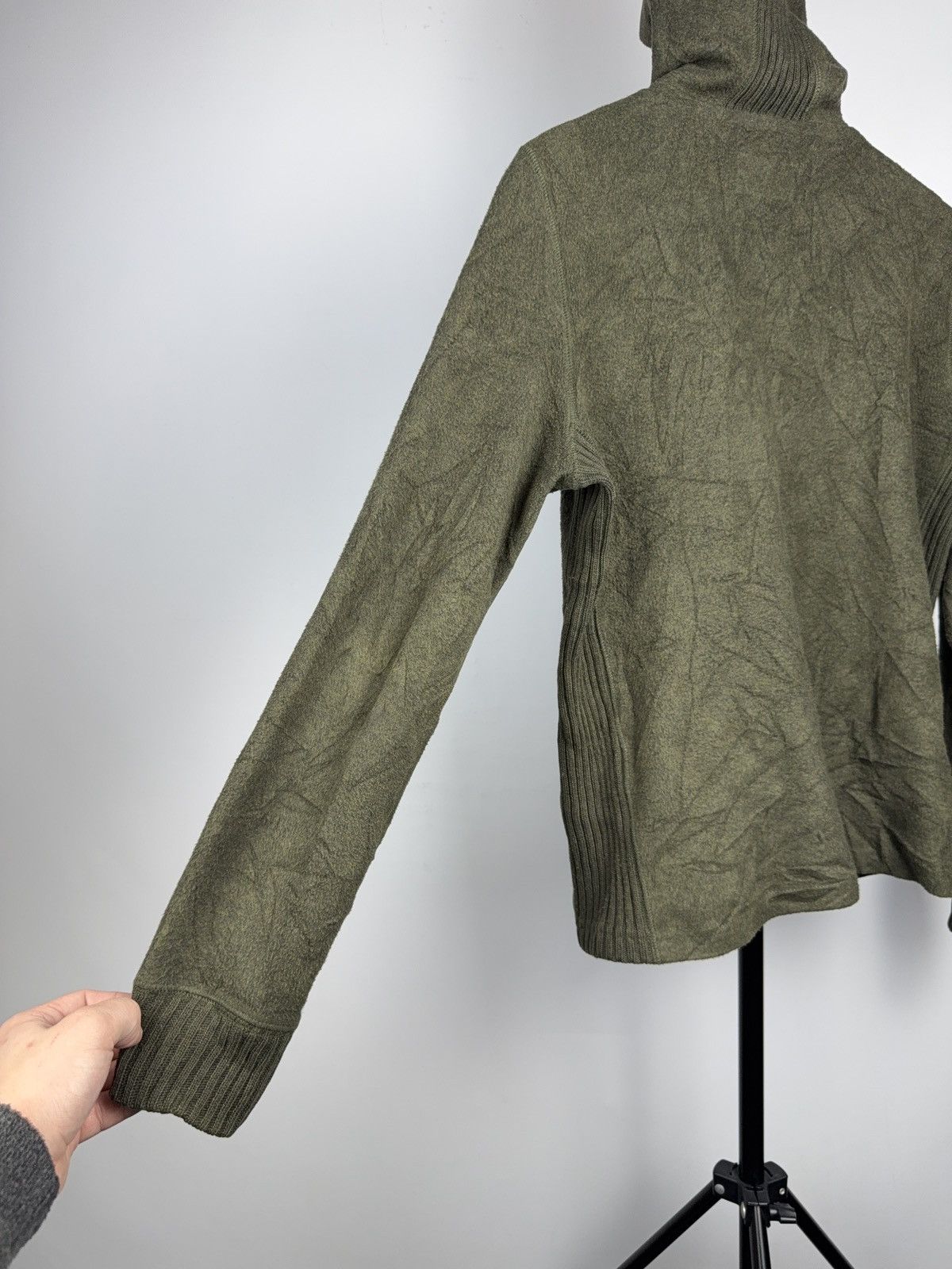 Conte of Florence 00s Conte of Florence Olive Fleece / Knit Zip Hoodie Italian Size M / US 6-8 / IT 42-44 - 13 Thumbnail
