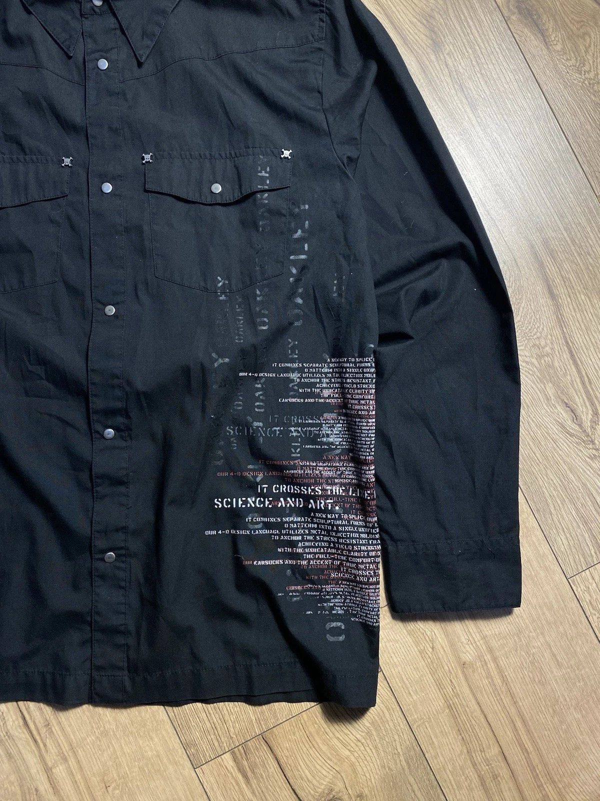 Oakley Vintage 90s Oakley Black Shirt Sz M Metal Mini Logo Size US M / EU 48-50 / 2 - 2 Thumbnail