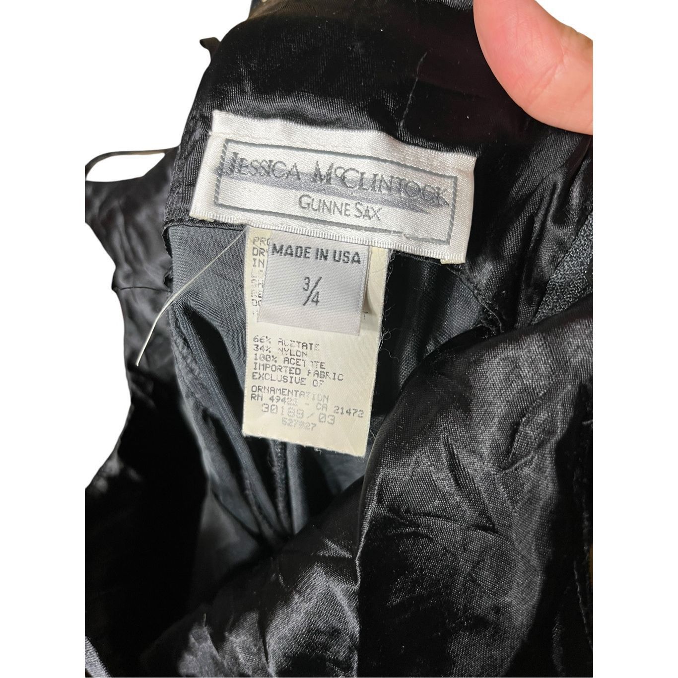 Other Vintage Jessica McClintock Gunne Sax Black Crushed Velvet Ma Size S / US 4 / IT 40 - 10 Thumbnail