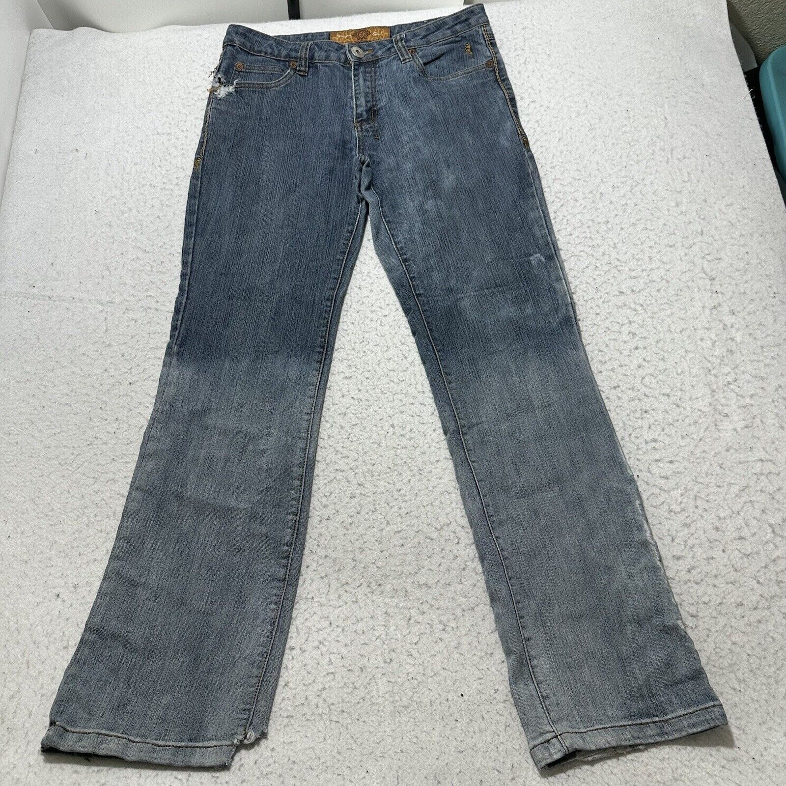 Other Johnny Girl 7/8 Straight Leg Distressed Ripped Denim Jeans Size 30" / US 8 / IT 44 - 1 Thumbnail