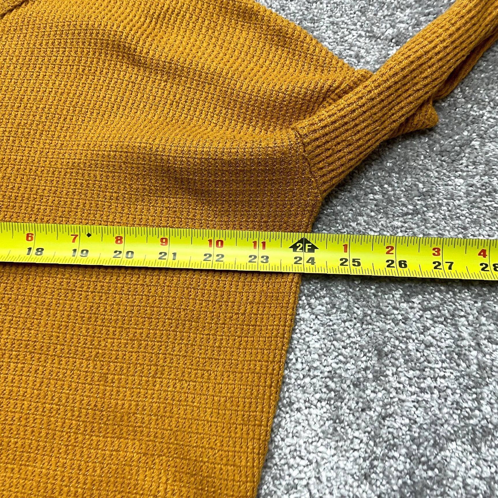 American Eagle Outfitters American Eagle Sweater Womens XS Golden Yellow Relaxed Fit Waffle Knit Pullover Size XS / US 0-2 / IT 36-38 - 5 Thumbnail
