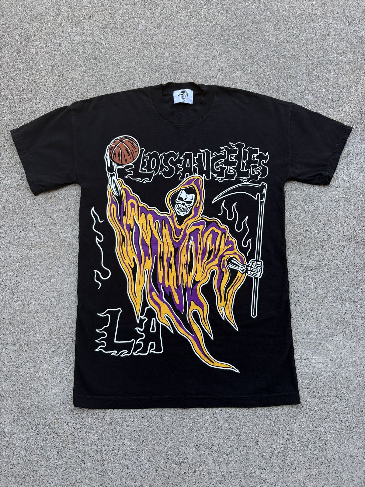 2022 LA Lakers X Warren Lotas Signature Reaper Shirt Size L