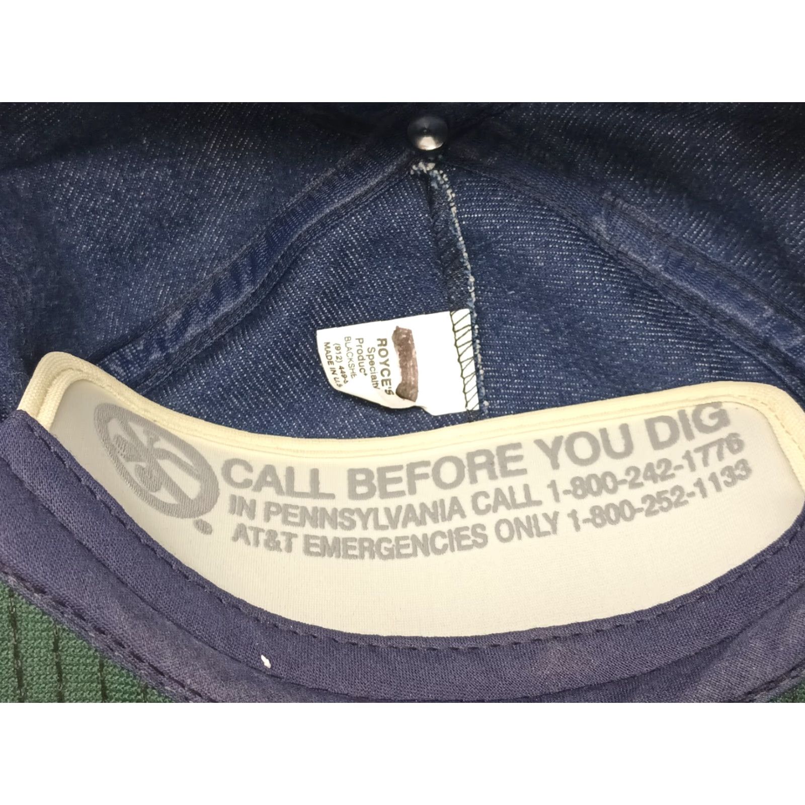 Denime VINTAGE AT&T Snapback Denim Green Made In The USA Hat Size ONE SIZE - 7 Thumbnail