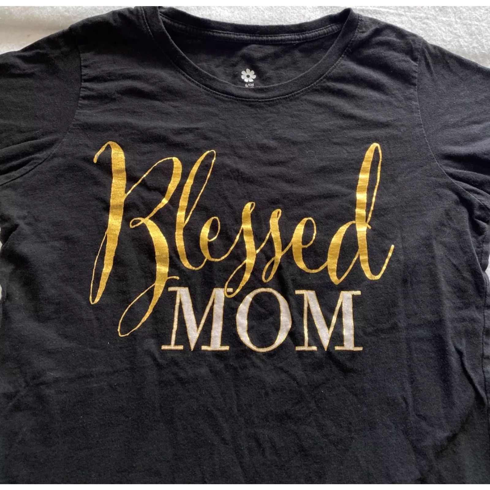 MOTHER Blessed Mom T-Shirt Ladies Short Sleeve Crew Neck Size S Black Mommy Mothers Day Wife Boys Girls Mens Womens Size S / US 4 / IT 40 - 2 Thumbnail