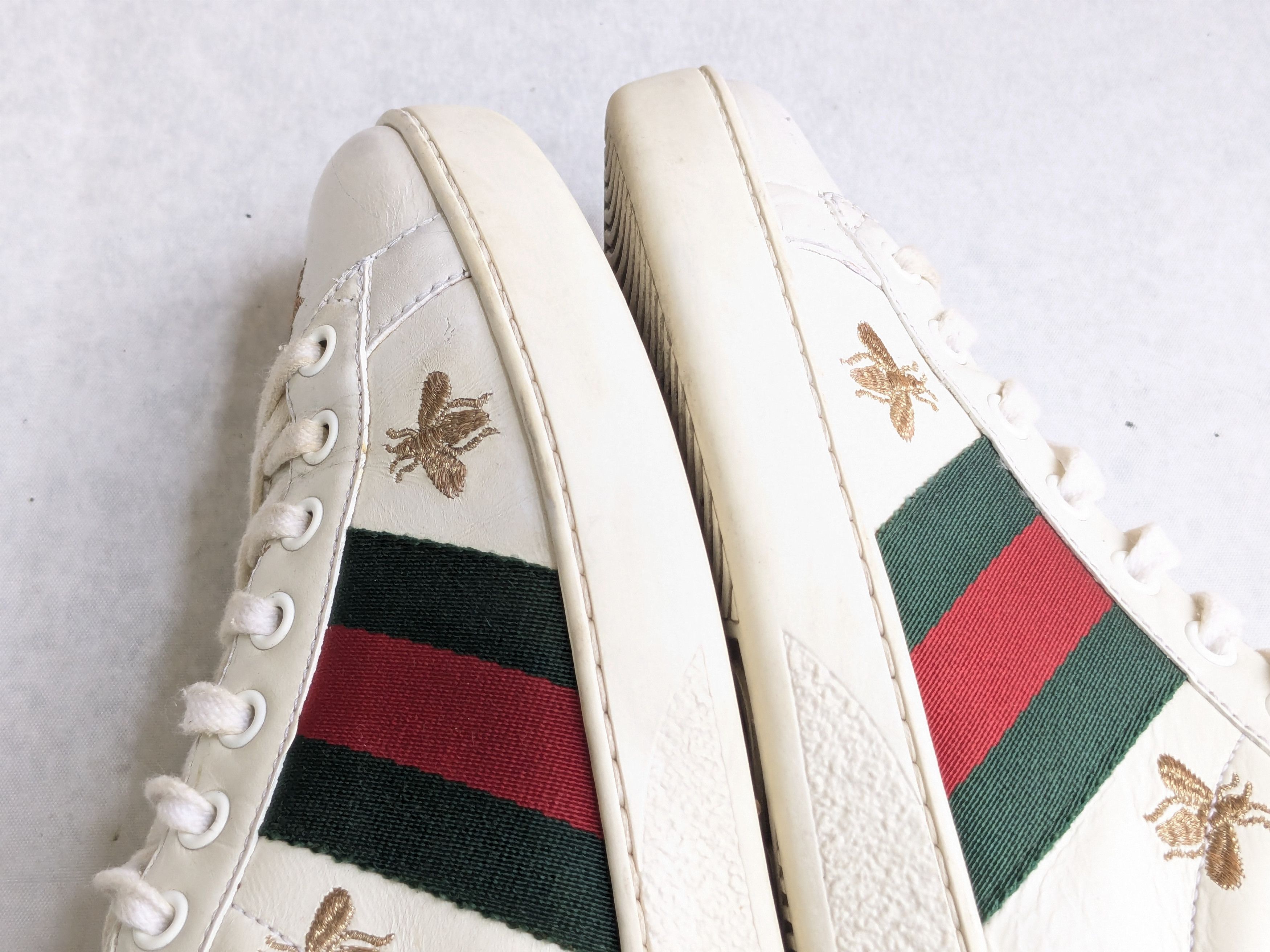 Gucci Gucci Ace Sneakers White Stats Bee 7.5 Low Tops Size US 7.5 / EU 40-41 - 11 Thumbnail
