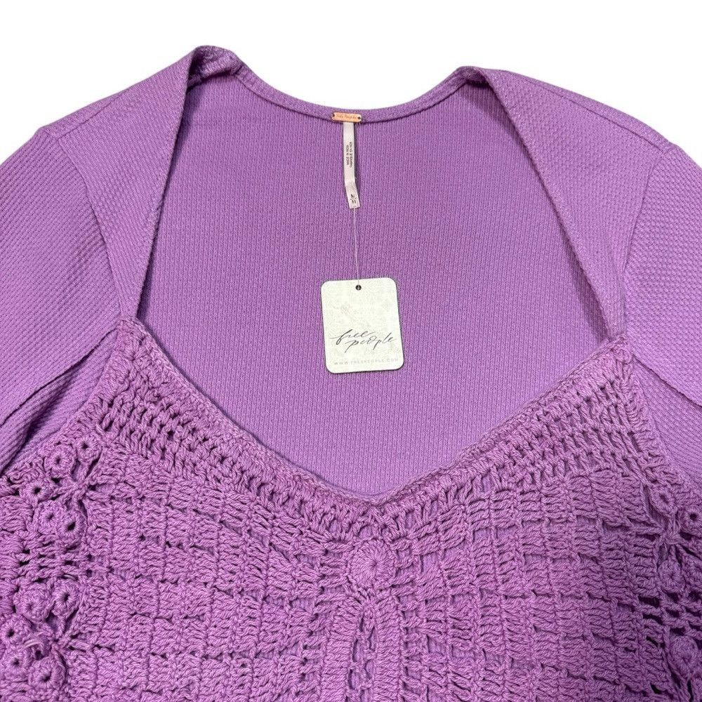 Free People NWT New $98 Free People Butterfly Dreams Purple Top Size M Size M / US 6-8 / IT 42-44 - 8 Thumbnail