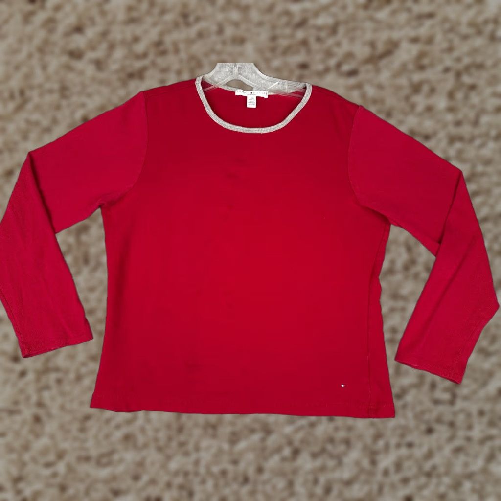 Tommy Hilfiger Tommy Hilfiger Shirt Men L Red Long Sleeve Cotton Blend Thermal Logo Size US L / EU 52-54 / 3 - 1 Thumbnail