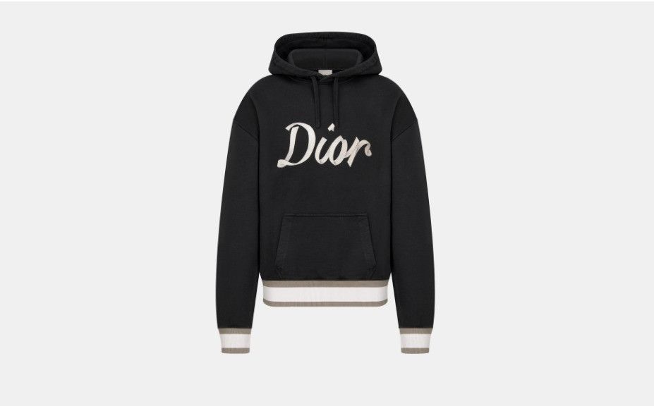 image of Dior O1W1Db10324 Oversized Hooded Sweatshirts In Black, Men's (Size XL)