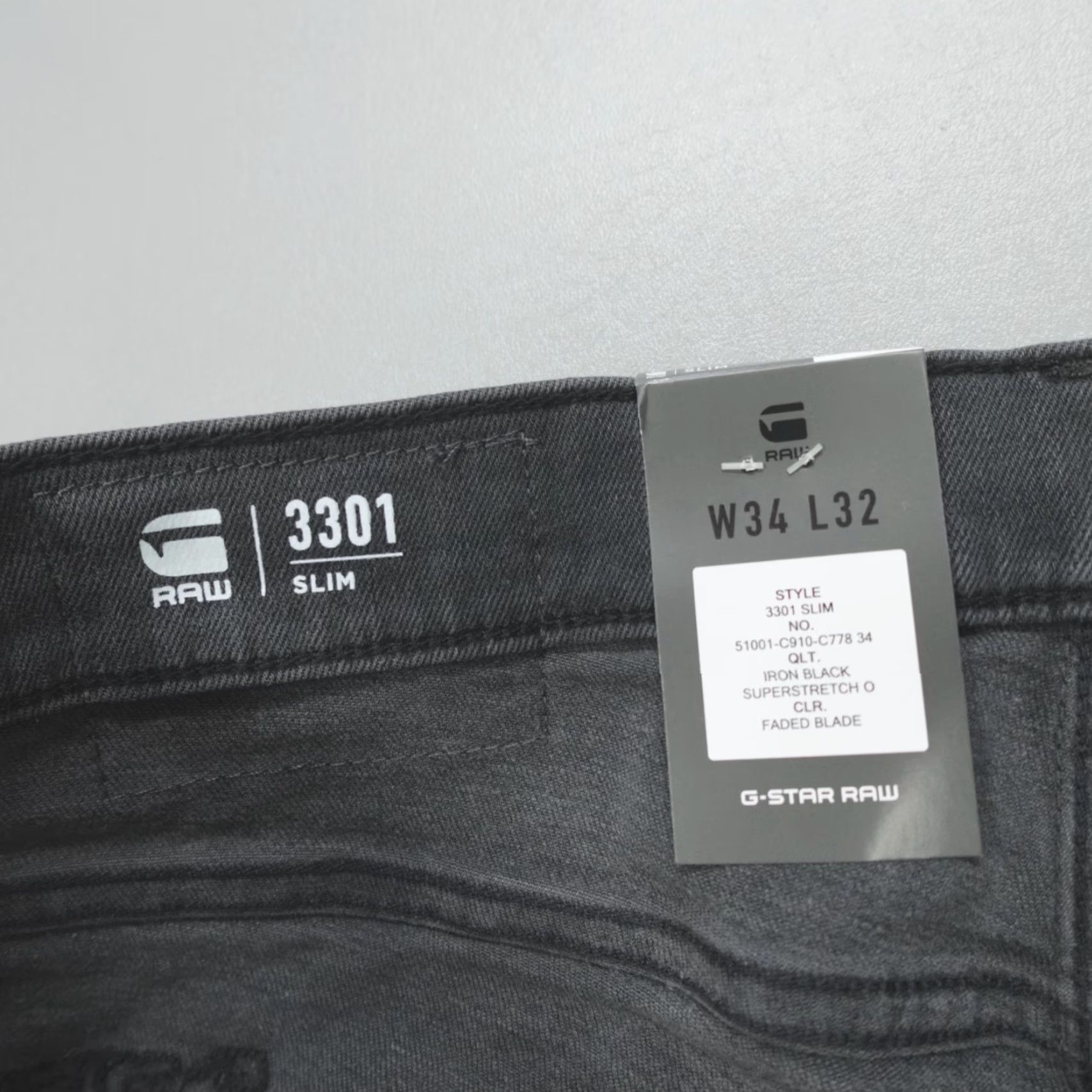 G-Star G-Star 3301 Slim Tapered Jeans 34x32 Gray Regular Denim Men Slim Medium 5-Pocket Stars 90s Style Size US 34 / EU 50 - 3 Thumbnail