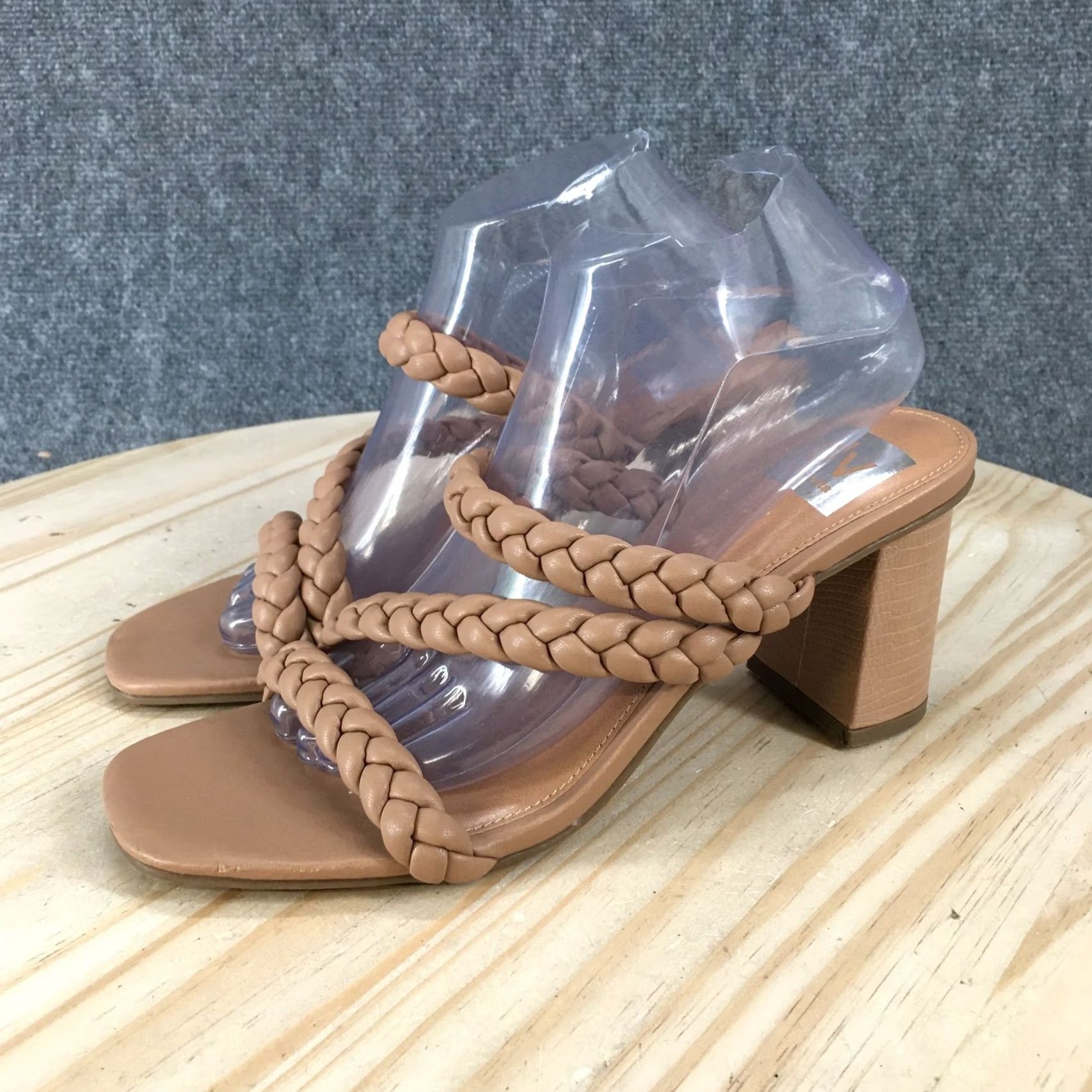 Dolce Vita Dolce Vita Halleigh Sandal Womens 9.5 Brown Braided Strap Block Heels Slide Size US 10 / IT 40 - 3 Thumbnail