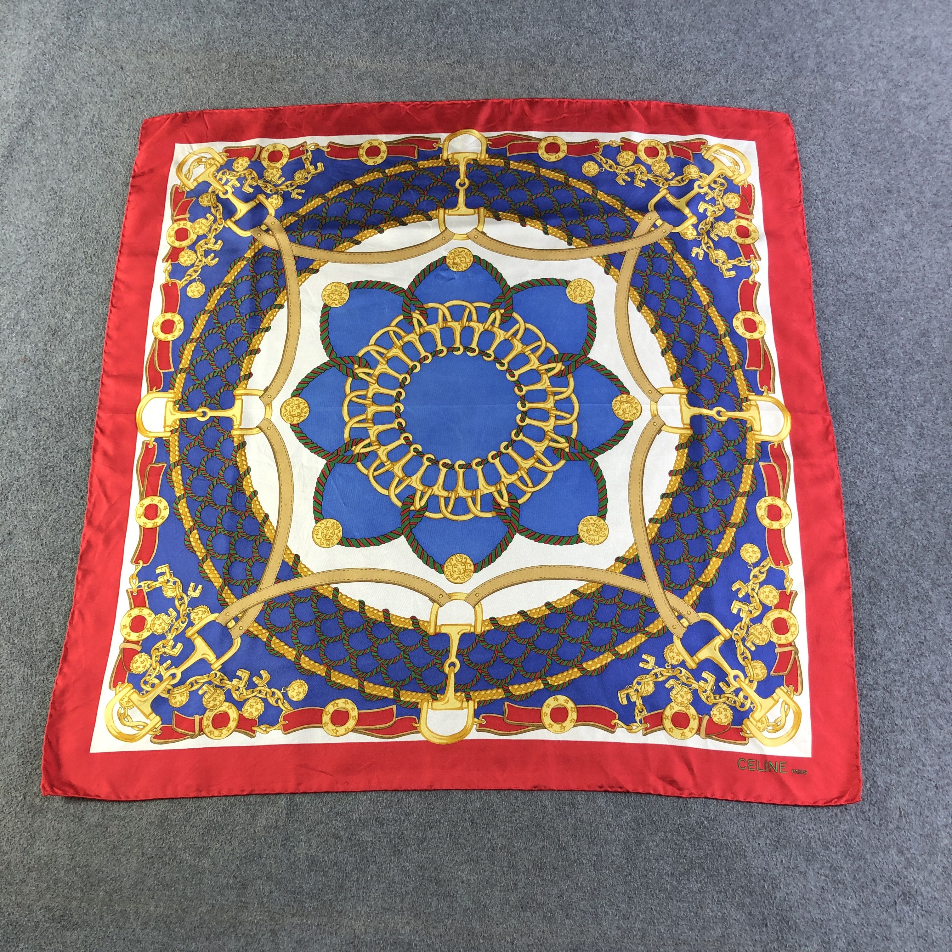 Celine Celine Luxury Hand Rolled Silk Scarf M1159 Size ONE SIZE - 2 Thumbnail