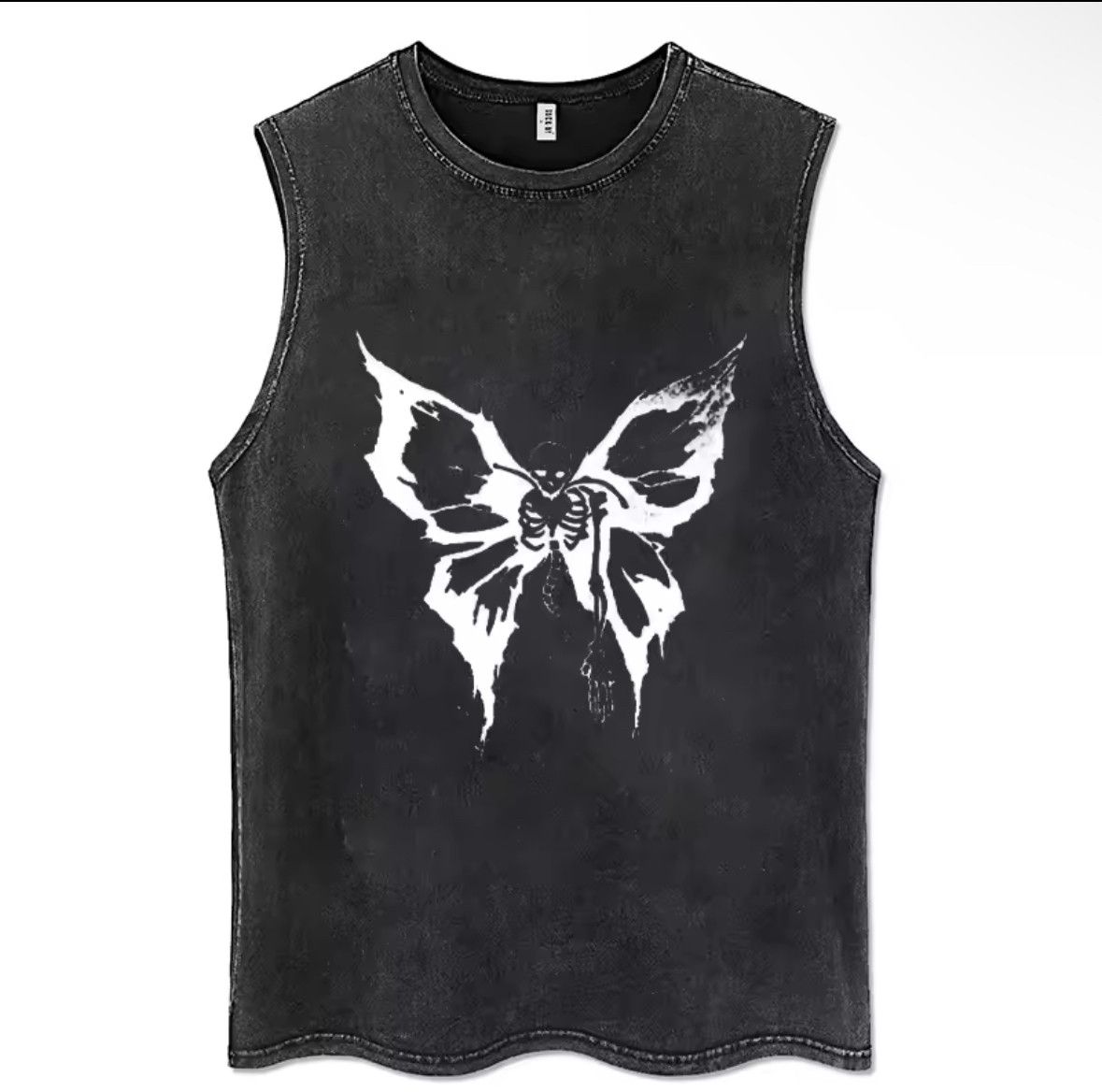 Japanese Brand Y2K Vintage Punk Skeleton Butterfly Washed Tank Top T-Shirt Size US M / EU 48-50 / 2 - 1 Thumbnail