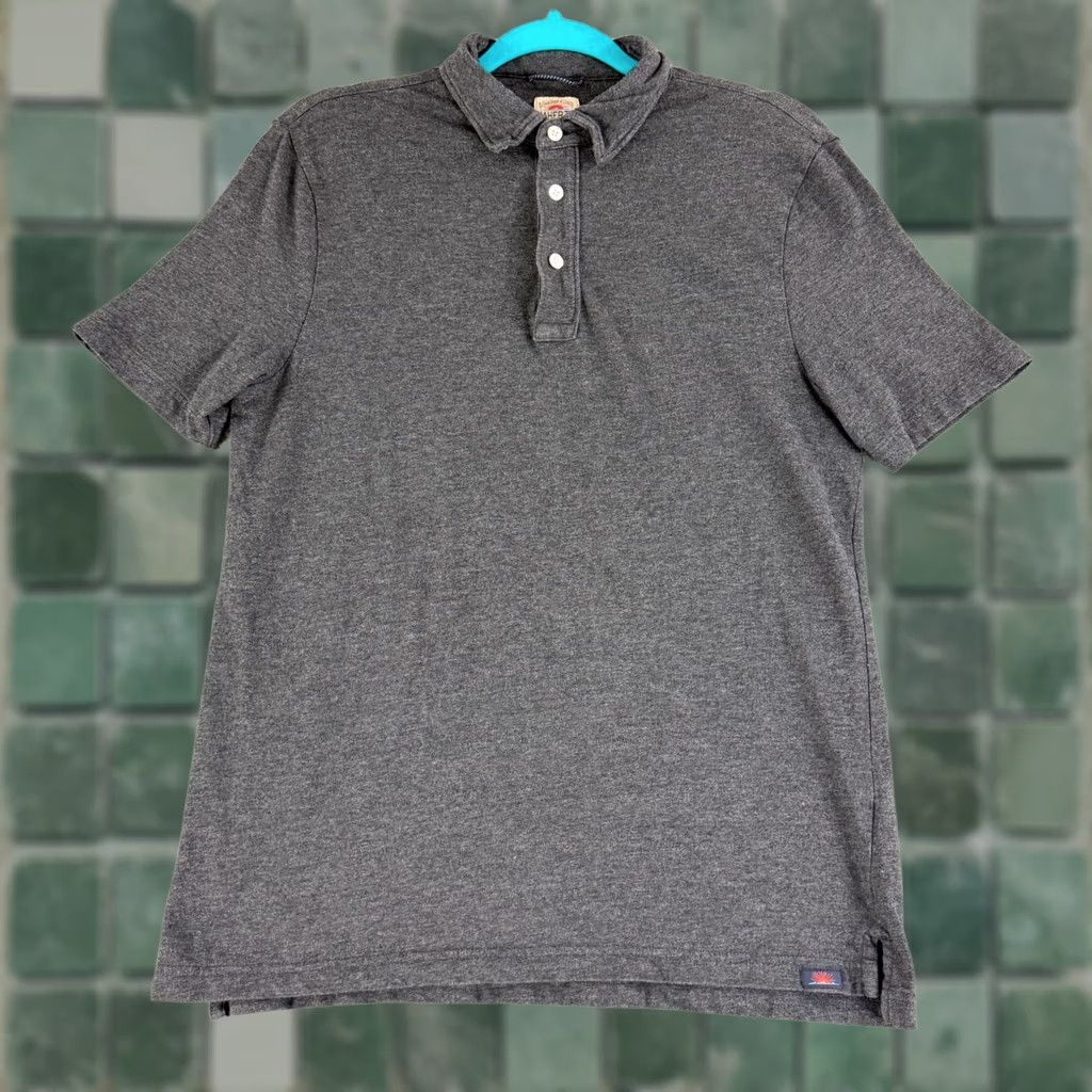Faherty Faherty Shirt Mens Medium Gray Cotton Stretch Short Sleeve Casual Polo Size US M / EU 48-50 / 2 - 1 Thumbnail