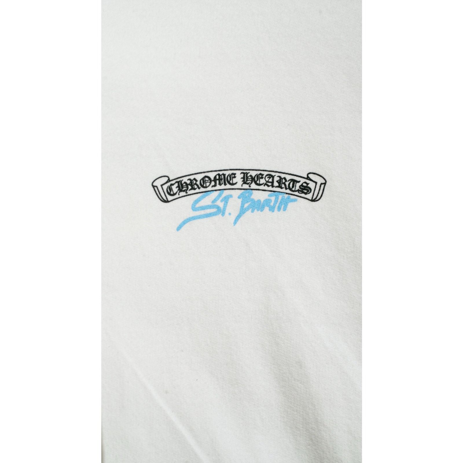 Chrome Hearts St. Barth Back Horseshoe Logo Hoodie 'White/Blue' Size US XL / EU 56 / 4 - 4 Thumbnail