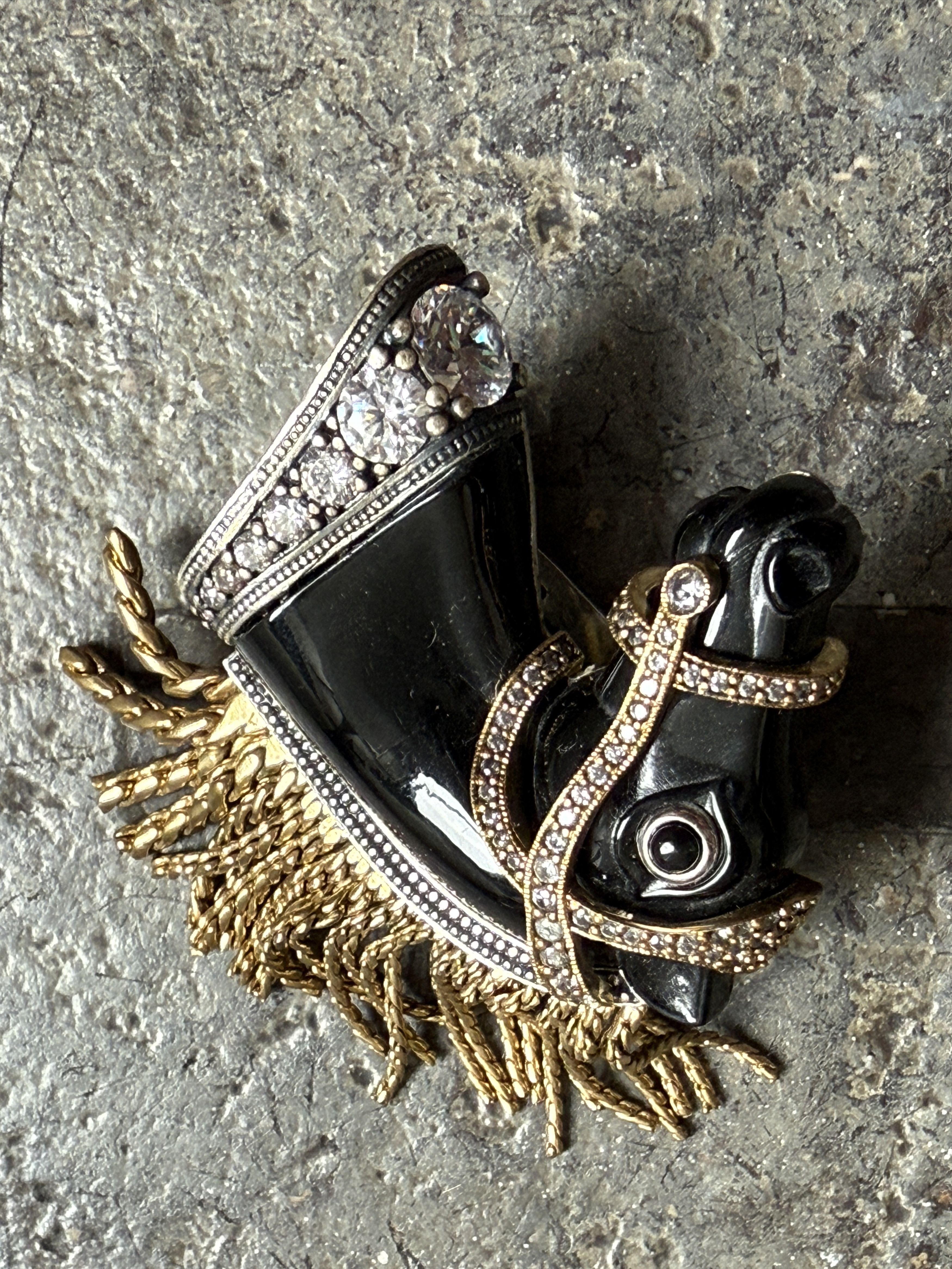 Vivienne Westwood Rare Horse Earrings w/ Swarovski Crystals and dangly gold Size ONE SIZE - 5 Thumbnail