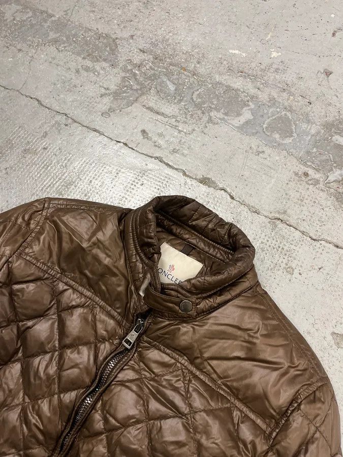 Moncler Moncler Brown Quilted Biker Puffer Jacket Size US S / EU 44-46 / 1 - 5 Thumbnail