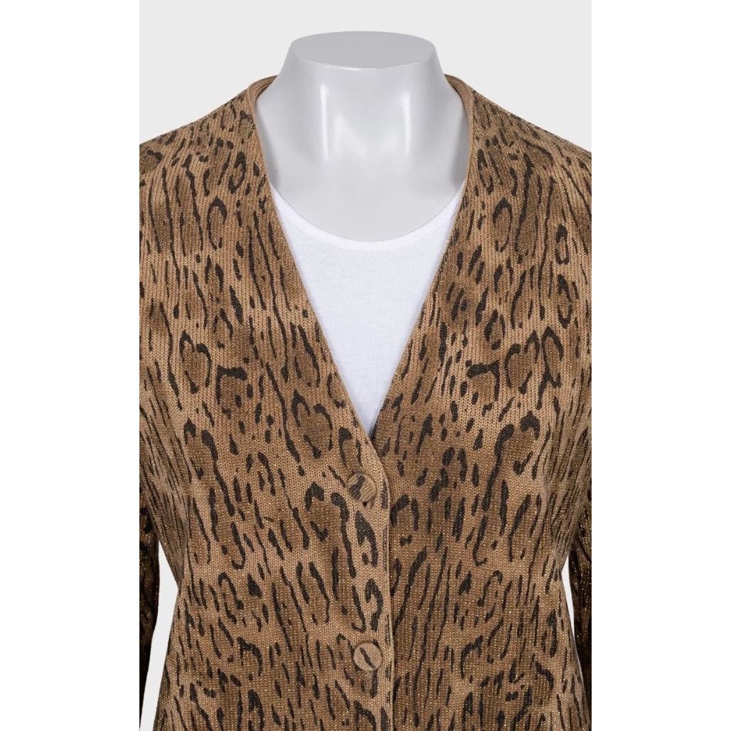 Saint Laurent Paris Saint Laurent Animal Print Wool Blend Cardigan XS Size XS / US 0-2 / IT 36-38 - 3 Thumbnail
