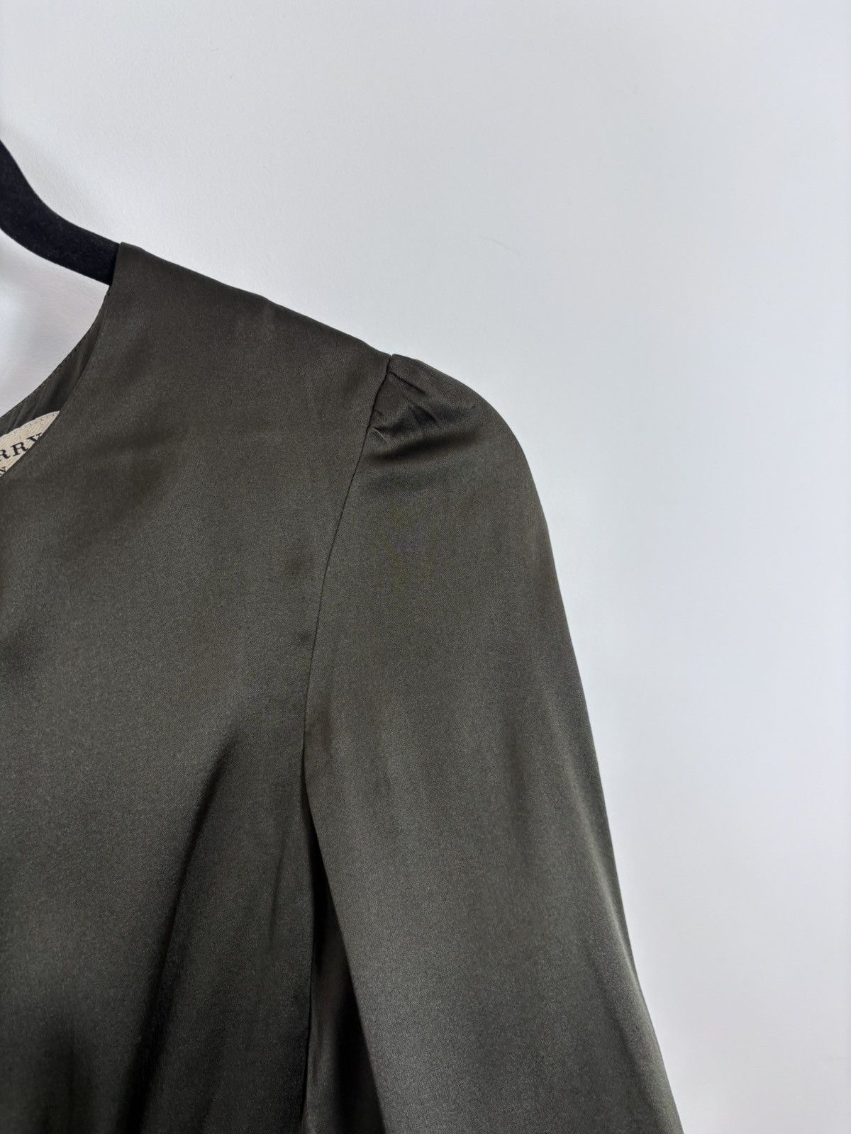Burberry Burberry London Women’s Khaki Long Sleeve Blouse Top Size XS / US 0-2 / IT 36-38 - 13 Thumbnail