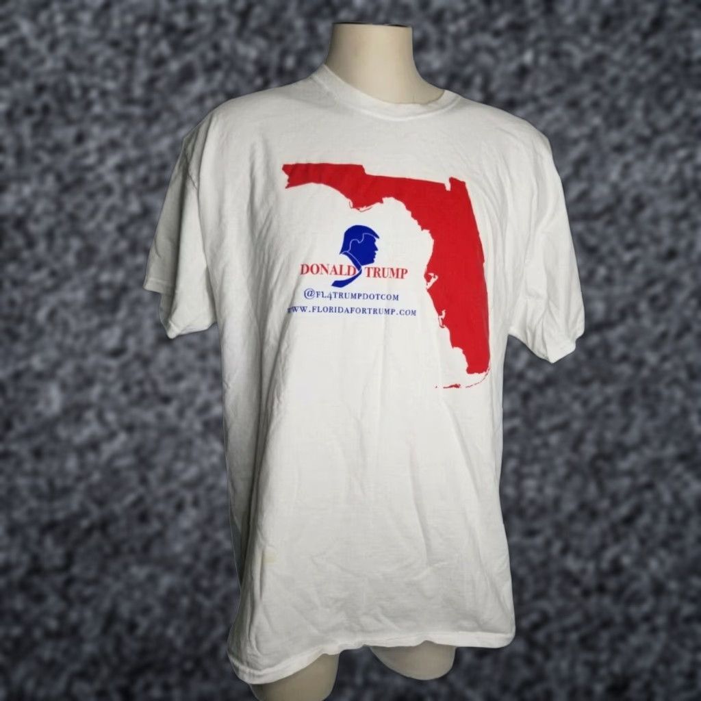 Gildan Donald Trump FL MAGA Shirt Register To Vote Double Sided White XL Mens Size US XL / EU 56 / 4 - 1 Thumbnail