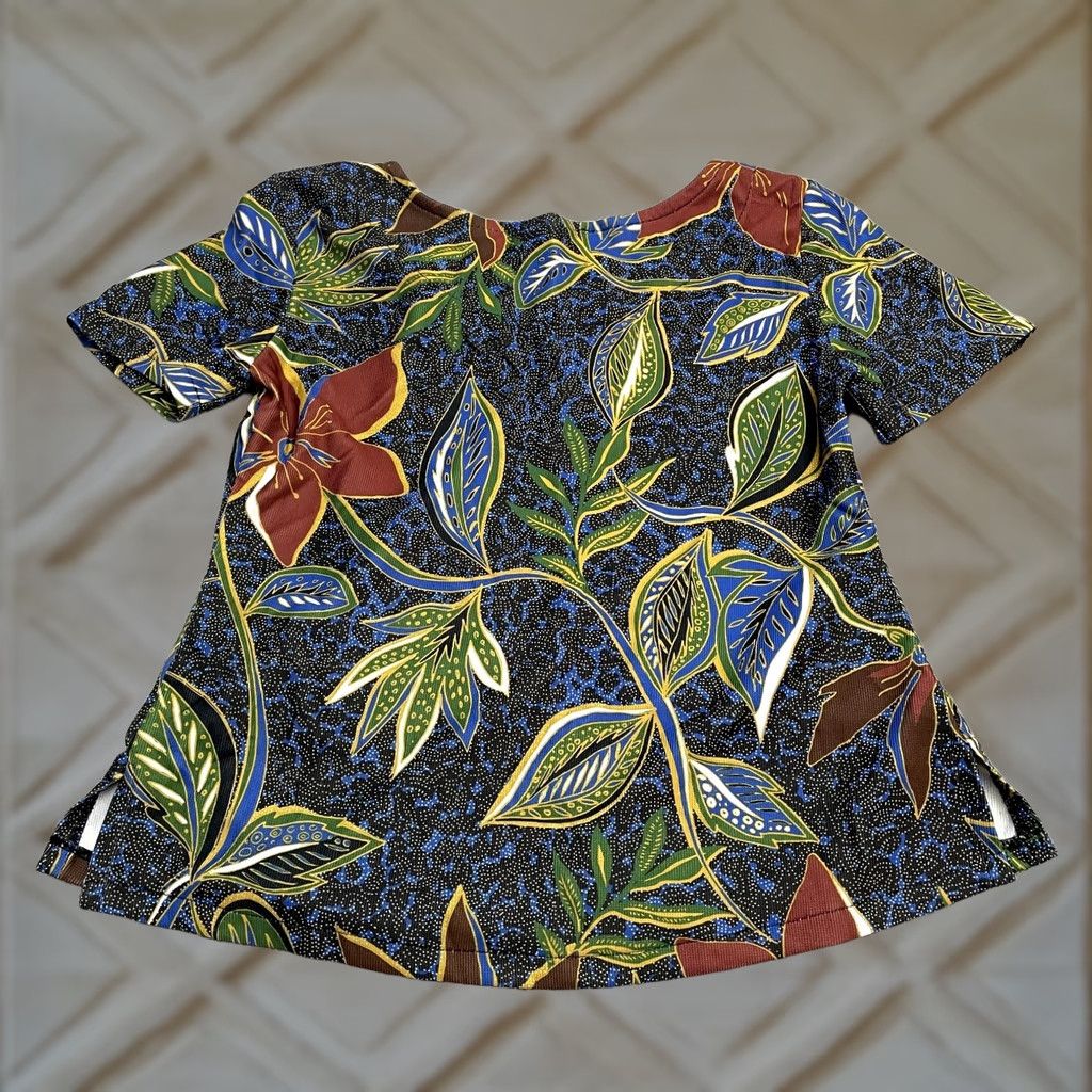 Zara Zara Blouse Womens Medium Multicolor Floral Round Neck Short Sleeve Casual Bohemian Tropical Regular Shopwear 60s? Size M / US 6-8 / IT 42-44 - 1 Thumbnail
