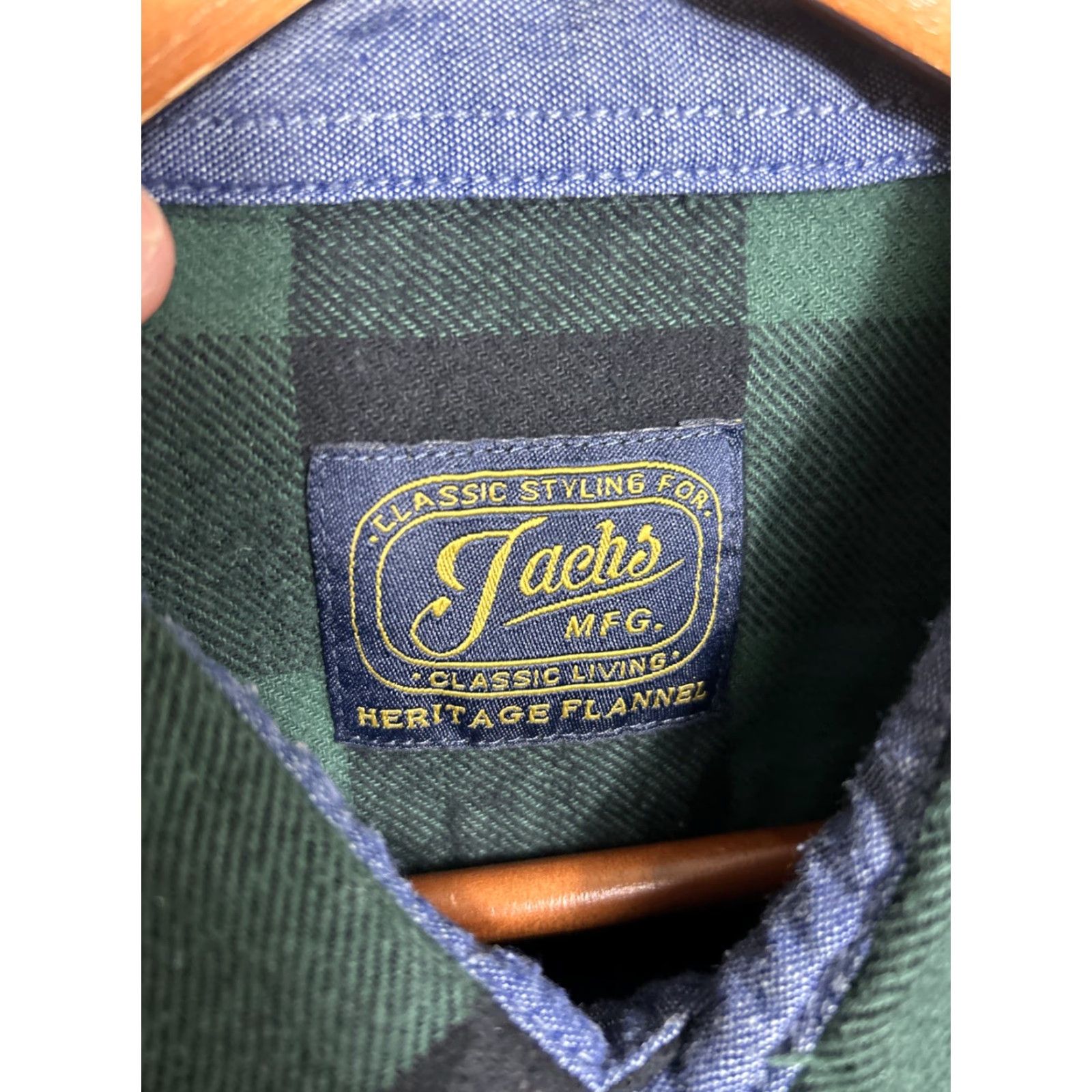 Vintage JACHS Flannel Shirt Mens 2XL Green Navy Plaid Heritage Long Sleeve Button Up Size US XXL / EU 58 / 5 - 7 Thumbnail