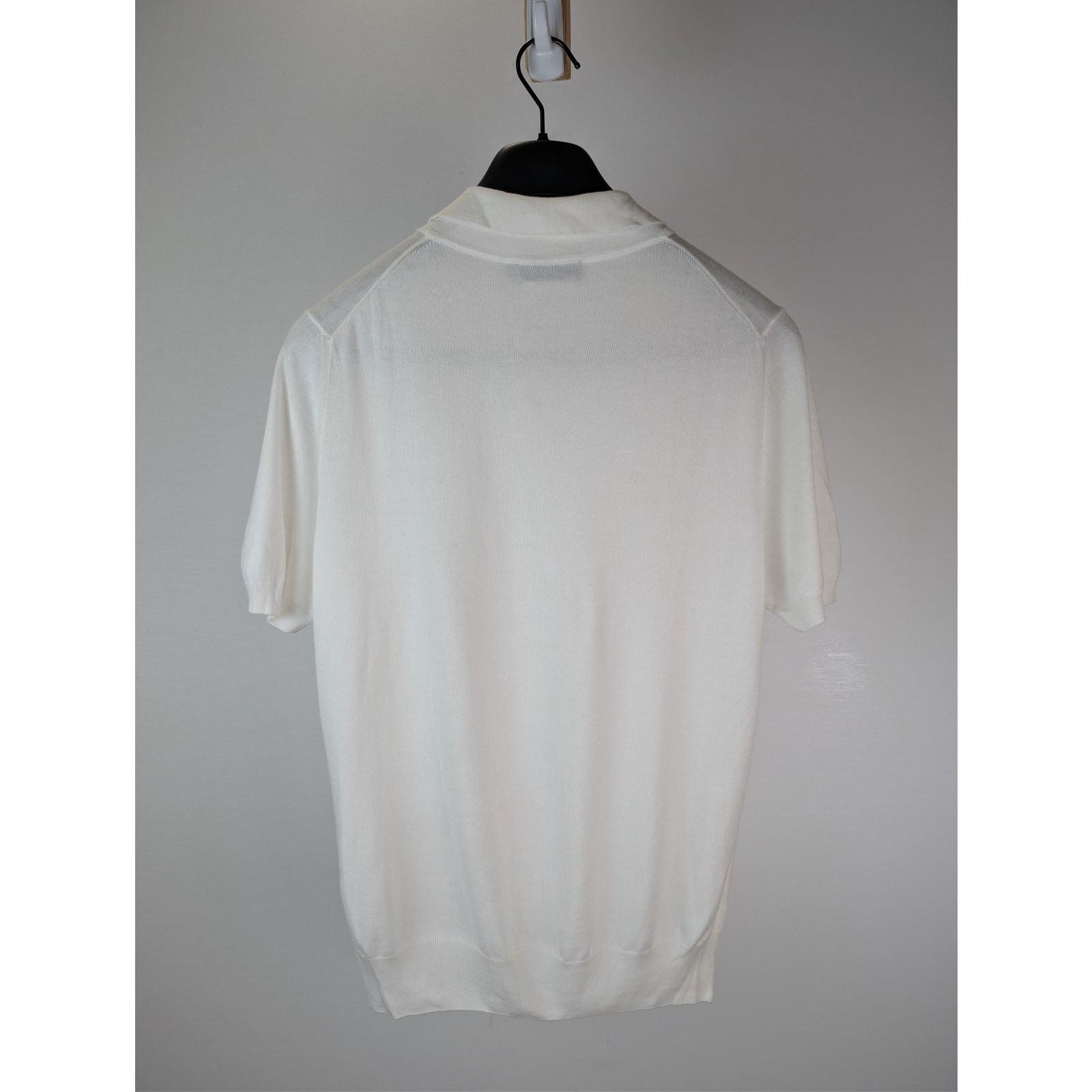 Brunello Cucinelli o1rshd1 CC20 Knited Polo Shirt in White Size US M / EU 48-50 / 2 - 16 Thumbnail