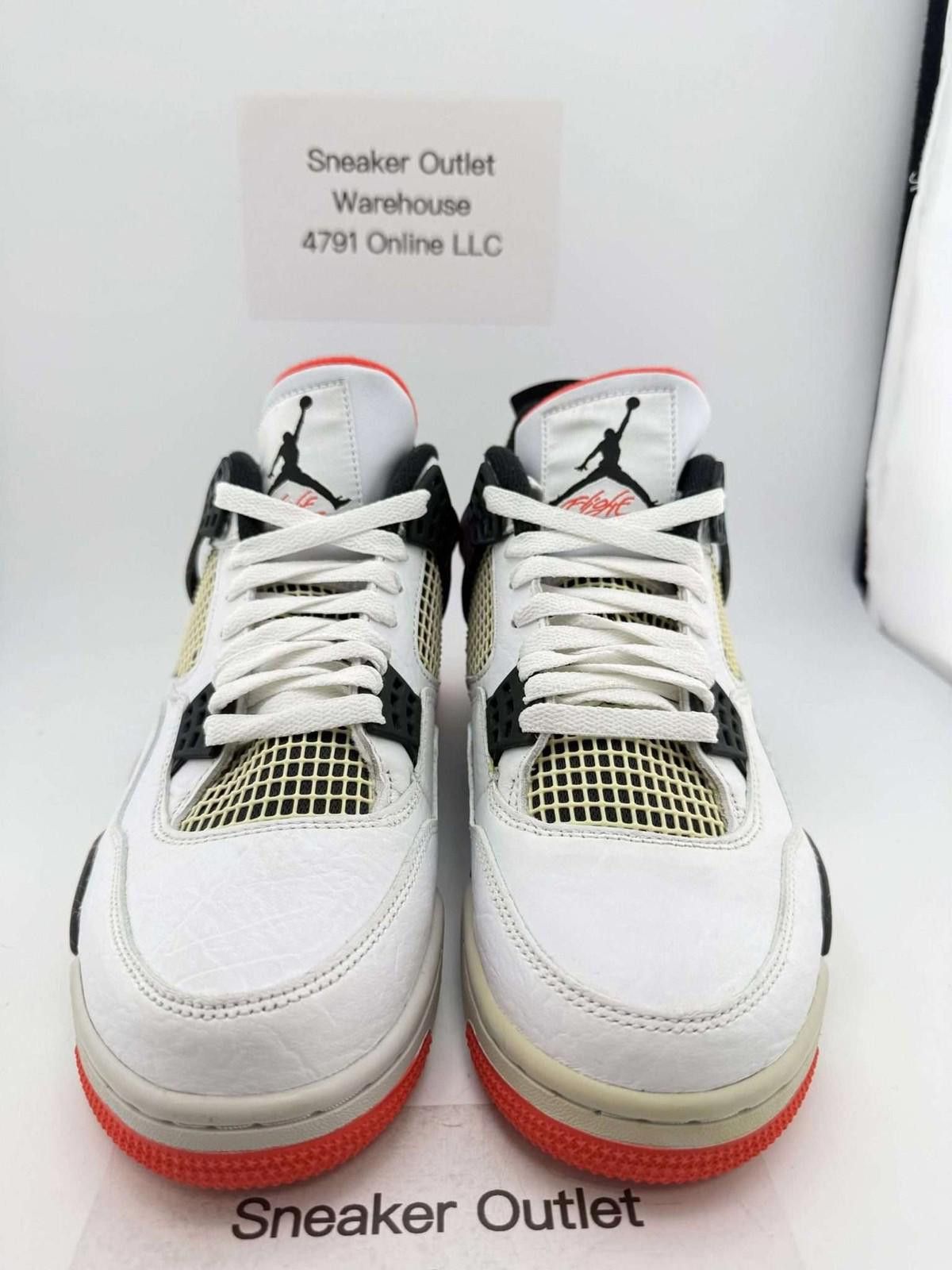 Jordan Brand Air Jordan 4 Retro White Black Red US 9 New Size US 9 / EU 42 - 2 Thumbnail