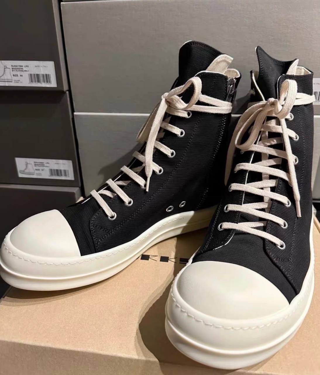 Rick Owens Authentic RO Canvas High-Top Sneakers Size US 9.5 / EU 42-43 - 1 Thumbnail