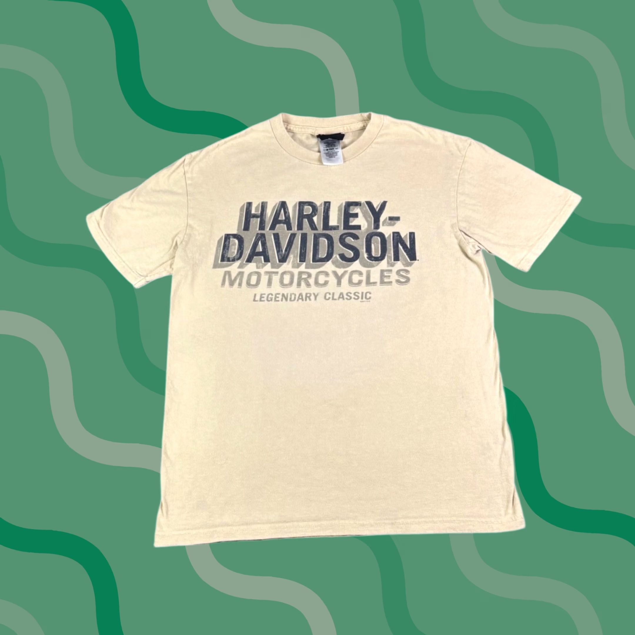 Harley Davidson Harley-Davidson T-Shirt Mens Medium Graphic Short Sleeve Beige Crew Neck Logo 5 Seconds of Summer Wolf Eagle Vintage? Size US M / EU 48-50 / 2 - 1 Thumbnail